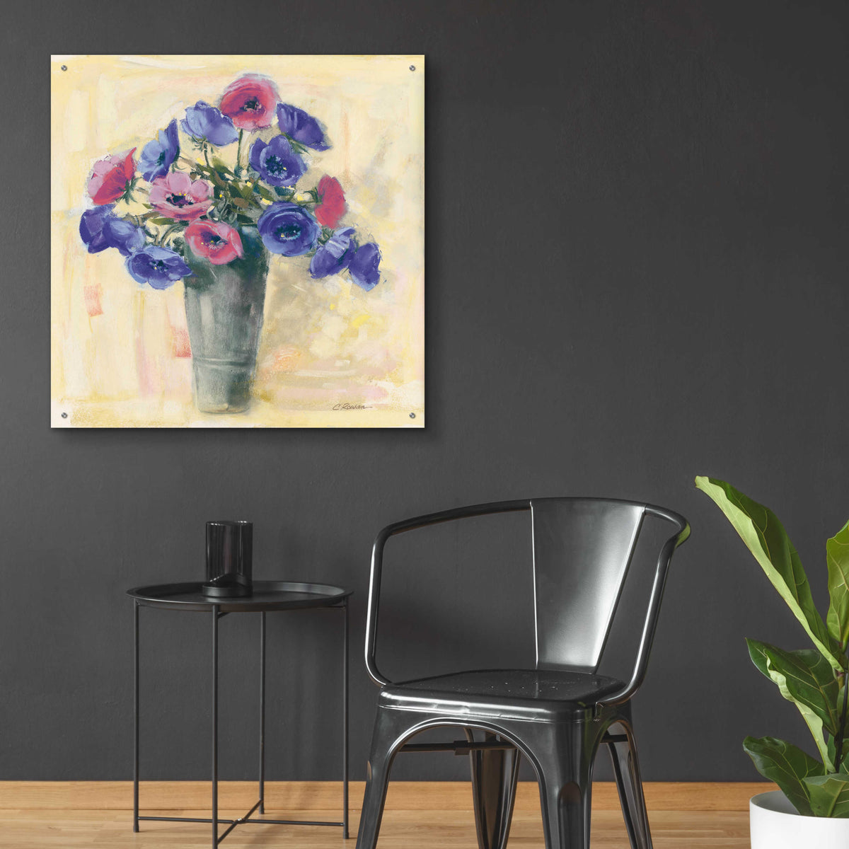 Anemones I by Carol Rowan - 36x36 acrylic wall art in a room