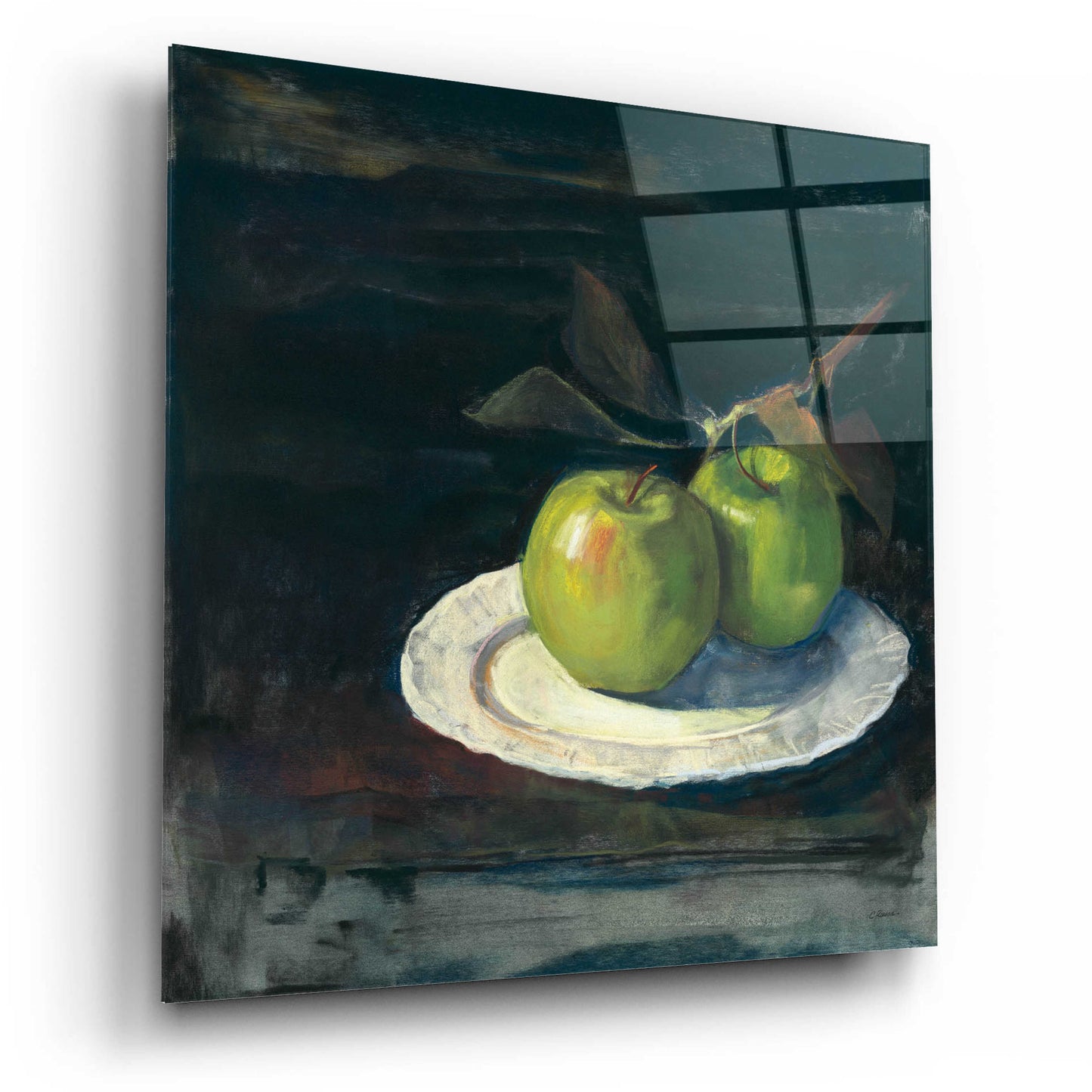 Epic Art 'Green Apples I No Border' by Carol Rowan, Acrylic Glass Wall Art,12x12