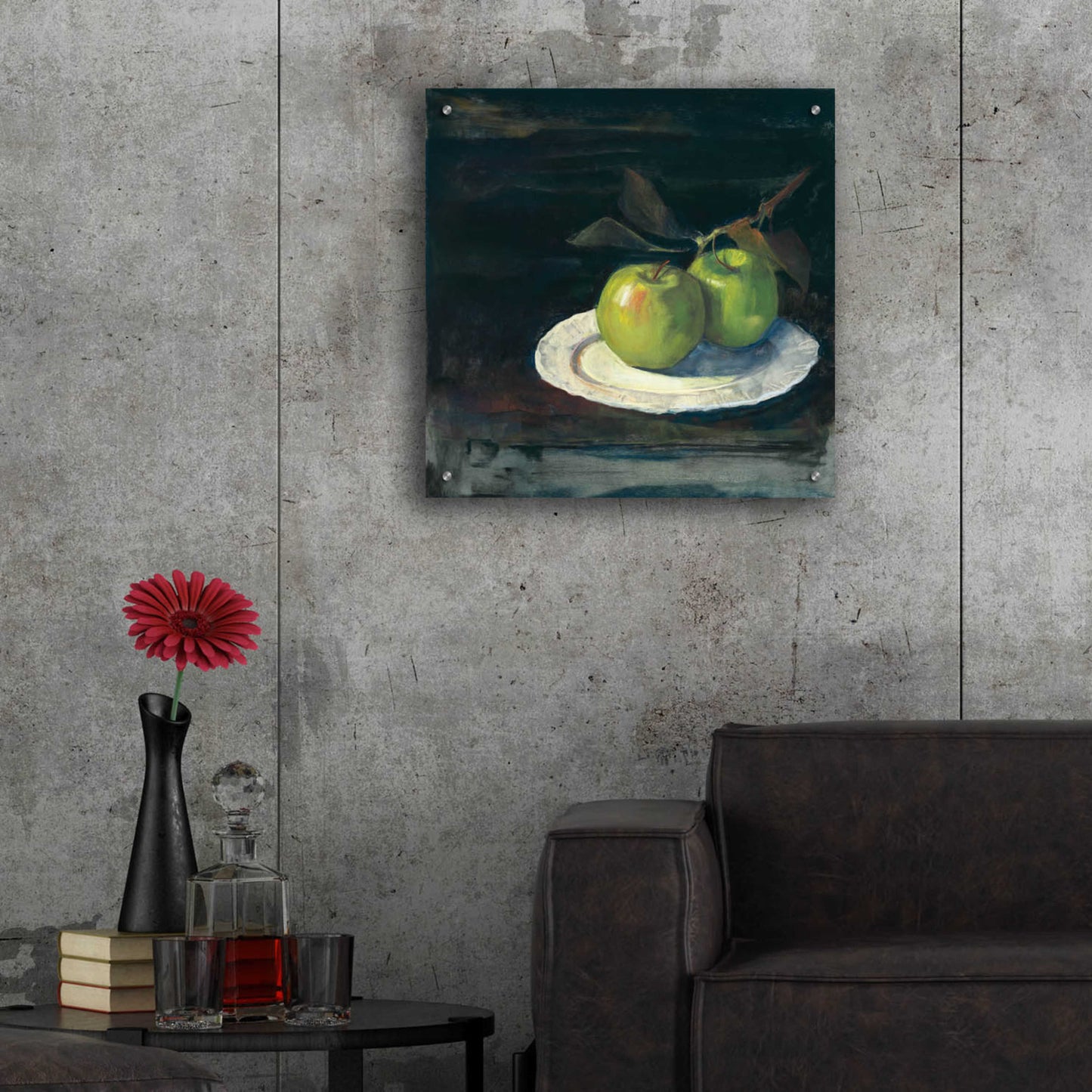 Epic Art 'Green Apples I No Border' by Carol Rowan, Acrylic Glass Wall Art,24x24