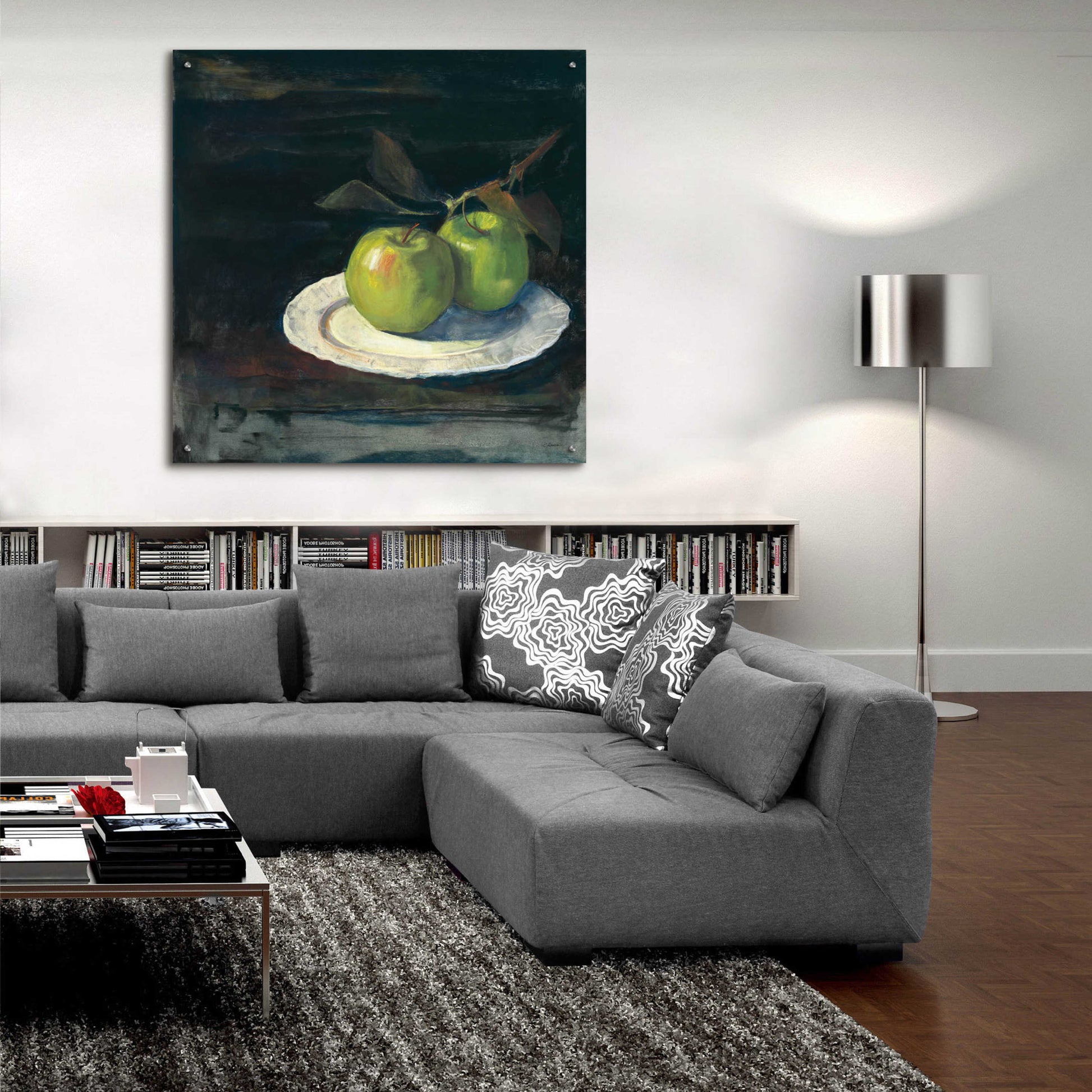 Epic Art 'Green Apples I No Border' by Carol Rowan, Acrylic Glass Wall Art,36x36