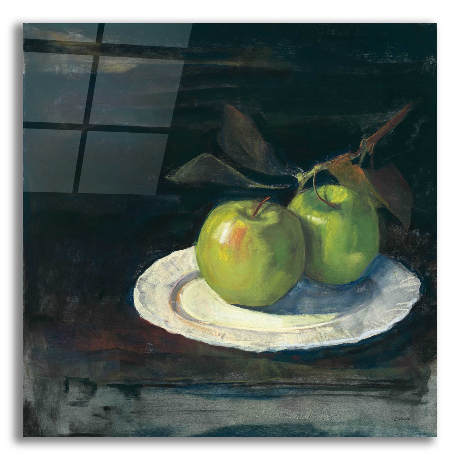 Epic Art 'Green Apples I No Border' by Carol Rowan, Acrylic Glass Wall Art