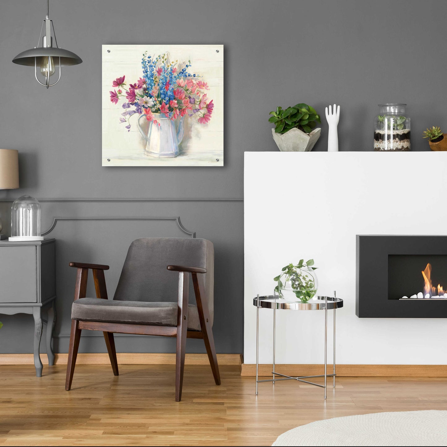 Epic Art 'Ironstone Bouquet I Bright' by Carol Rowan, Acrylic Glass Wall Art,24x24