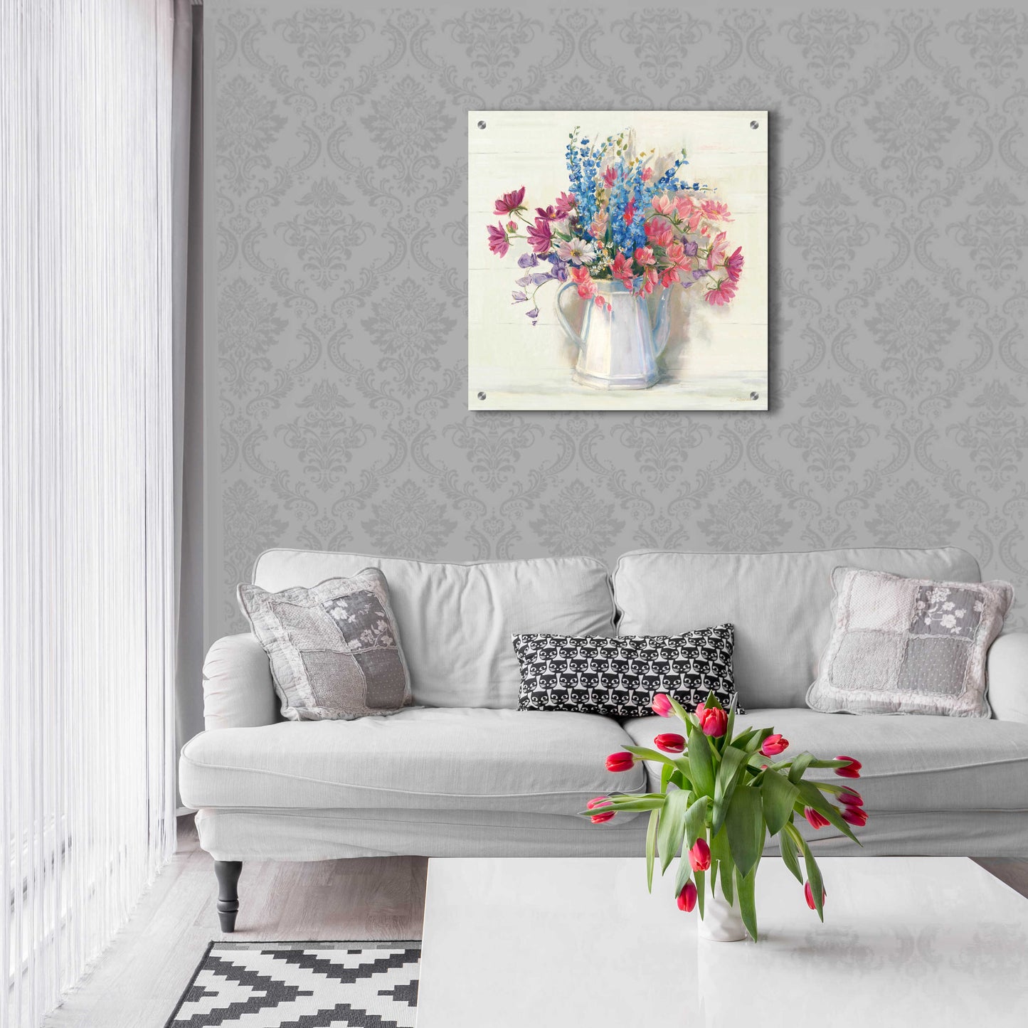 Epic Art 'Ironstone Bouquet I Bright' by Carol Rowan, Acrylic Glass Wall Art,24x24