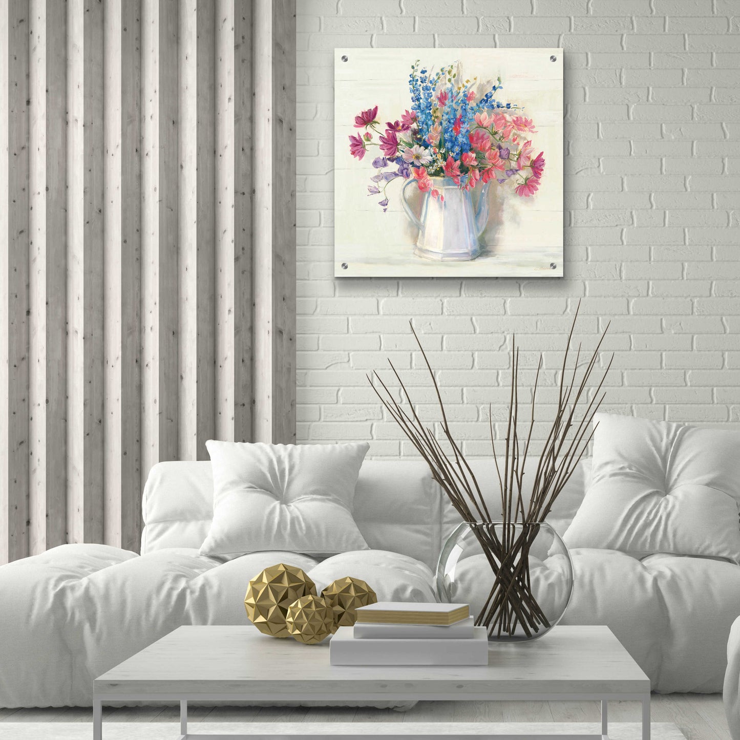 Epic Art 'Ironstone Bouquet I Bright' by Carol Rowan, Acrylic Glass Wall Art,24x24