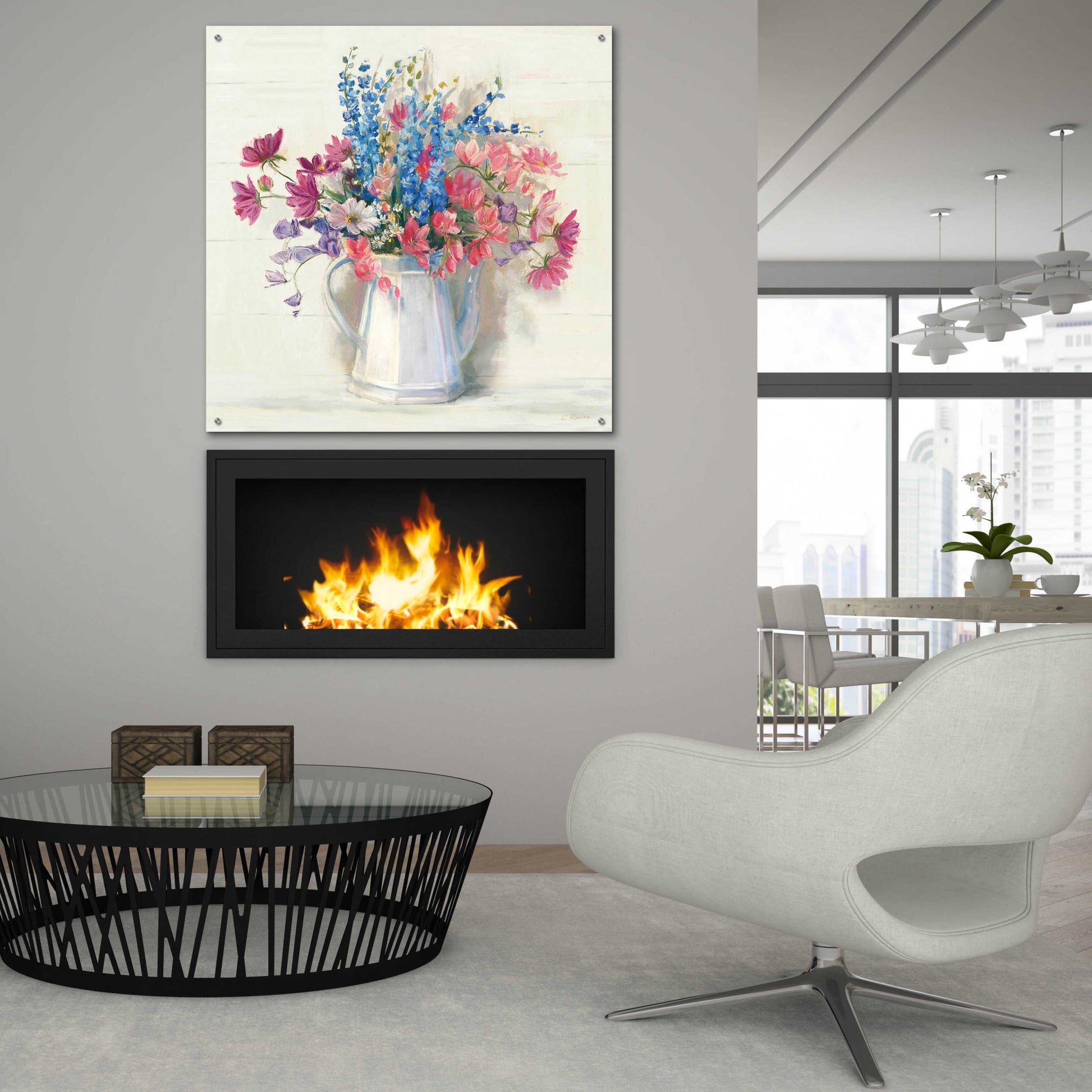 Epic Art 'Ironstone Bouquet I Bright' by Carol Rowan, Acrylic Glass Wall Art,36x36