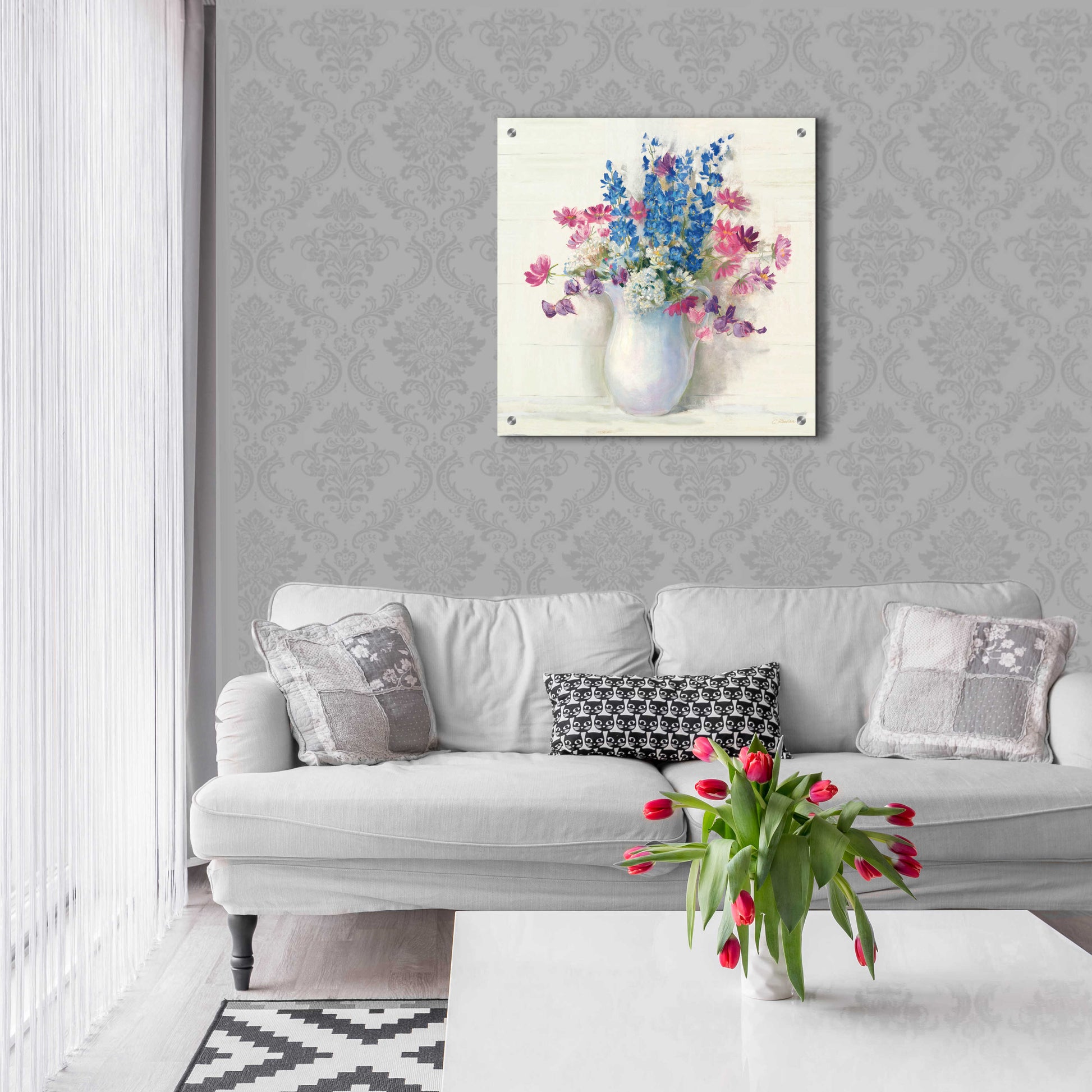 Epic Art 'Ironstone Bouquet II Bright' by Carol Rowan, Acrylic Glass Wall Art,24x24