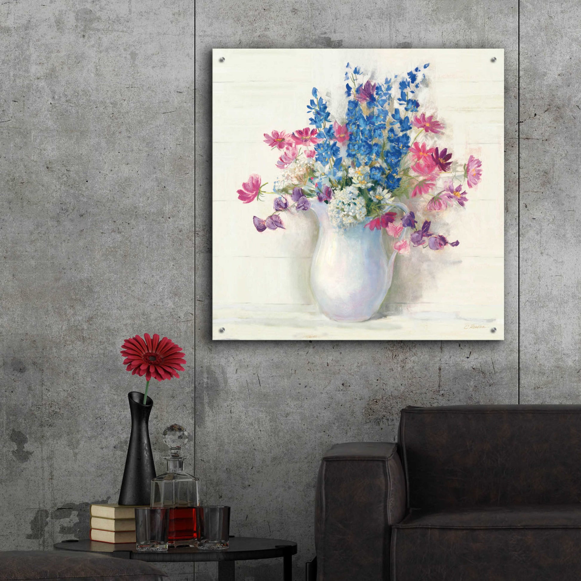 Epic Art 'Ironstone Bouquet II Bright' by Carol Rowan, Acrylic Glass Wall Art,36x36