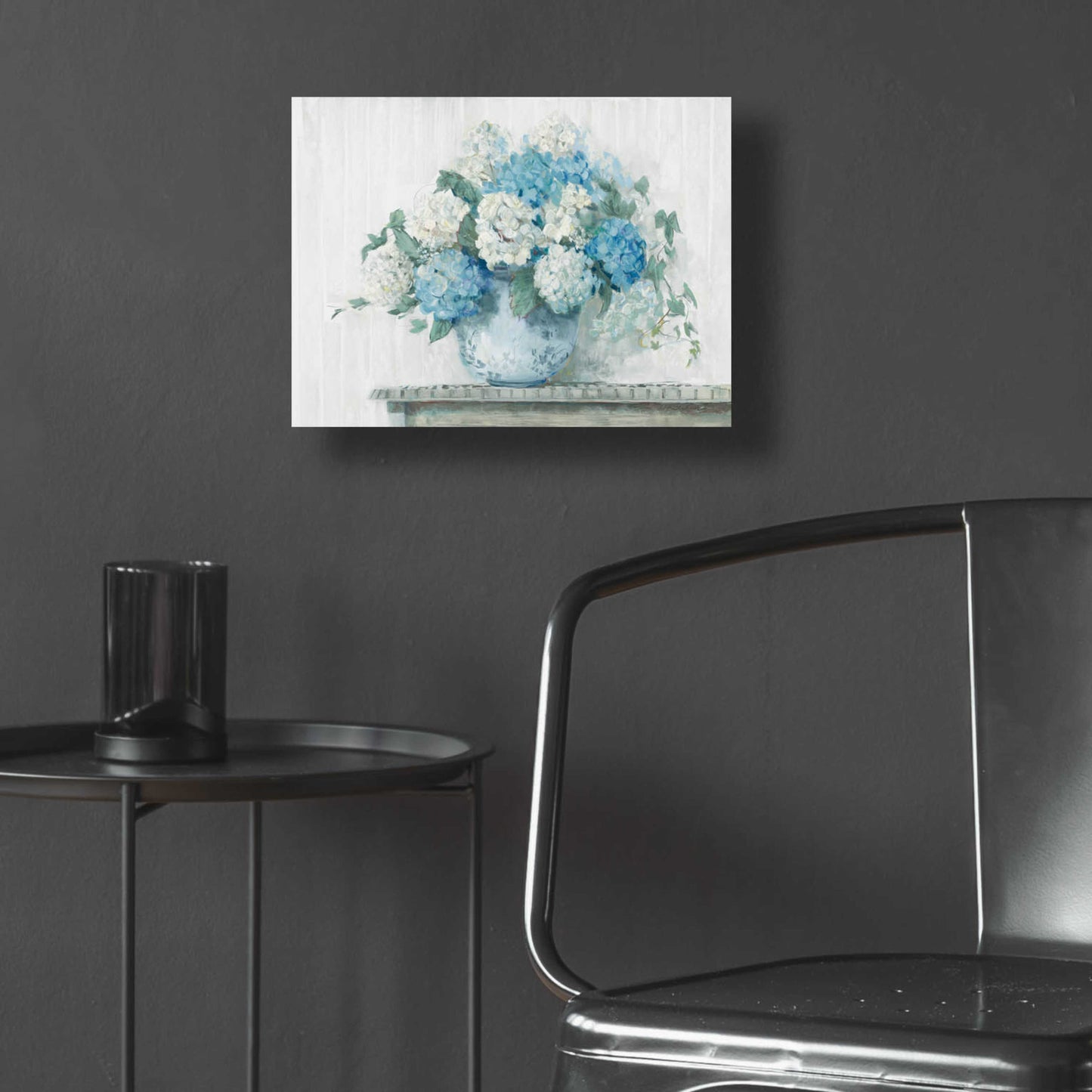 Epic Art 'Blue Hydrangea Cottage Crop' by Carol Rowan, Acrylic Glass Wall Art,16x12