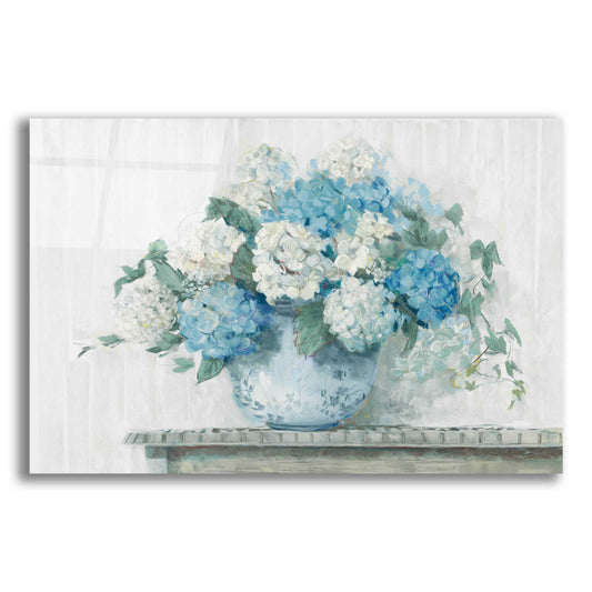 Epic Art 'Blue Hydrangea Cottage Crop' by Carol Rowan, Acrylic Glass Wall Art