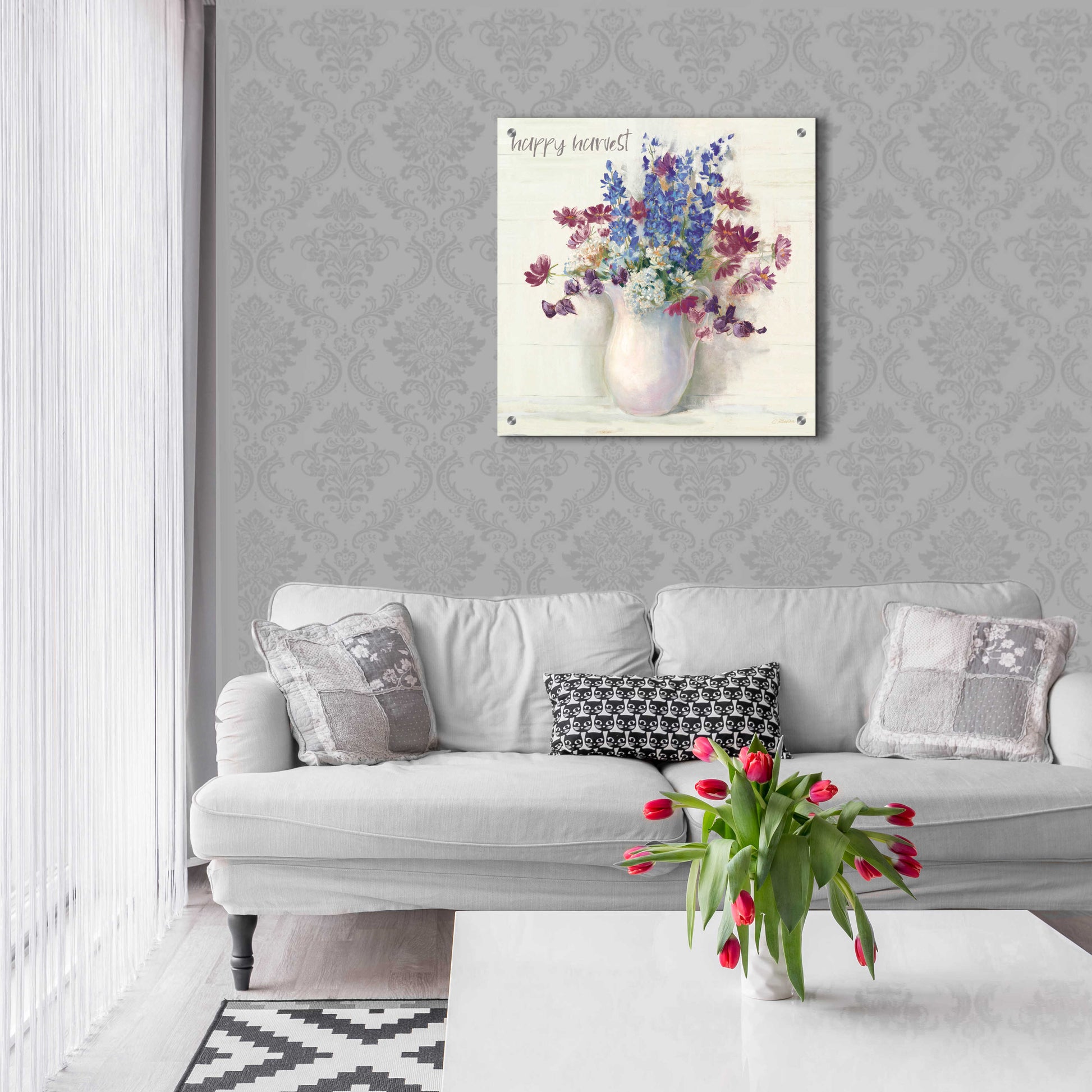 Epic Art 'Harvest Ironstone Bouquet II' by Carol Rowan, Acrylic Glass Wall Art,24x24