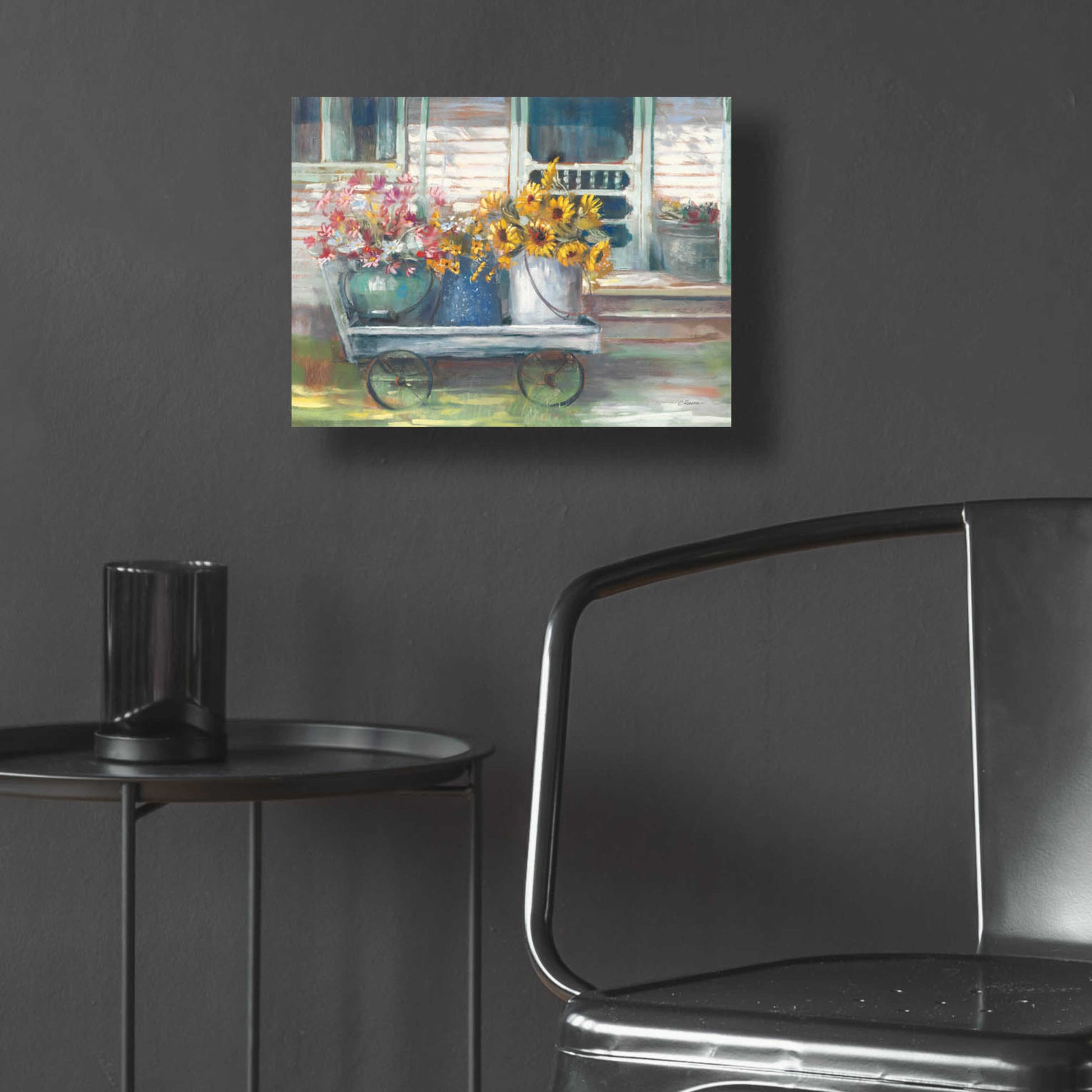 Epic Art 'Garden Wagon Bright' by Carol Rowan, Acrylic Glass Wall Art,16x12