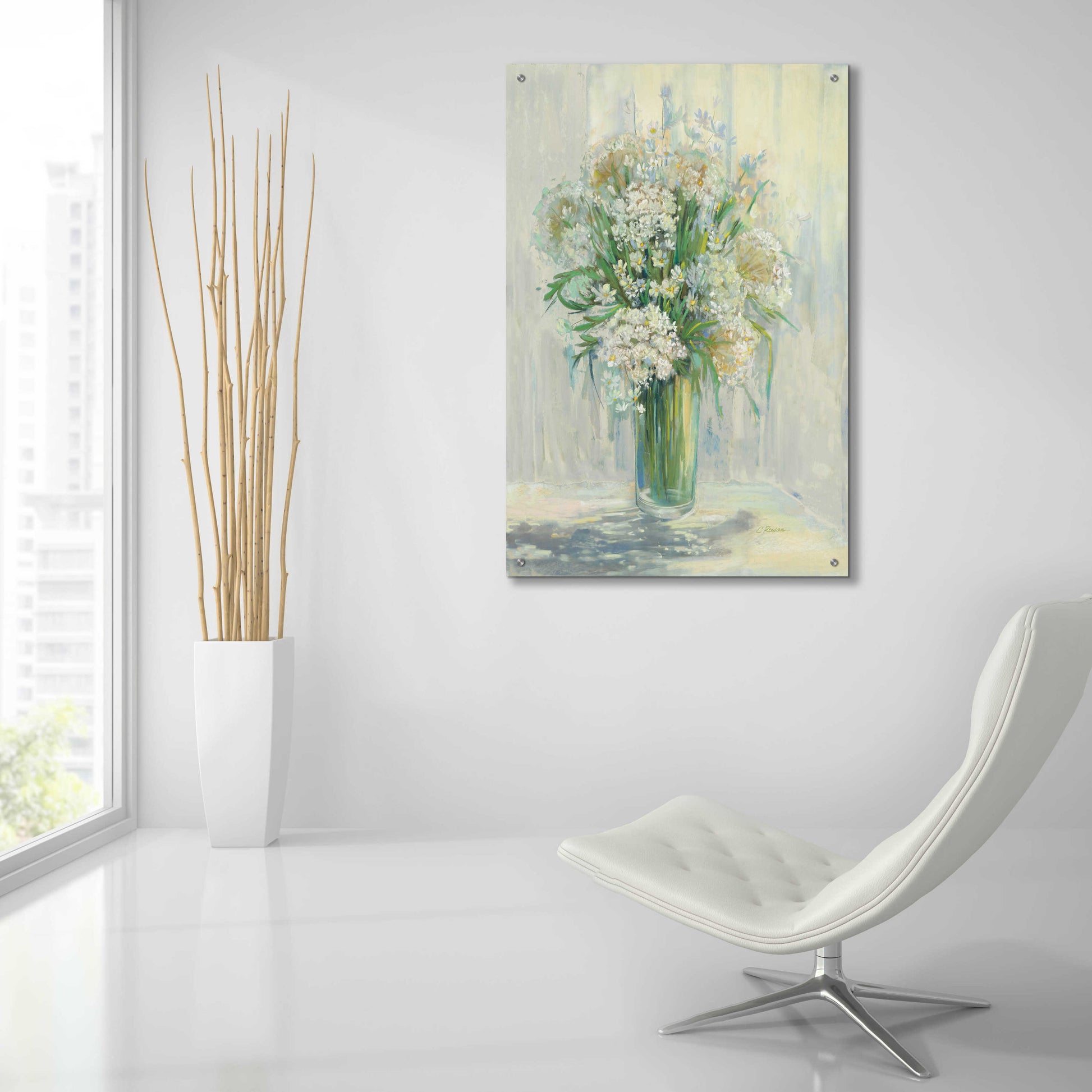 Epic Art 'Radiant Lace Neutral' by Carol Rowan, Acrylic Glass Wall Art,24x36