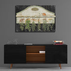 Herbs On Pegs Black by Carol Rowan - 36x24 acrylic wall art in a room