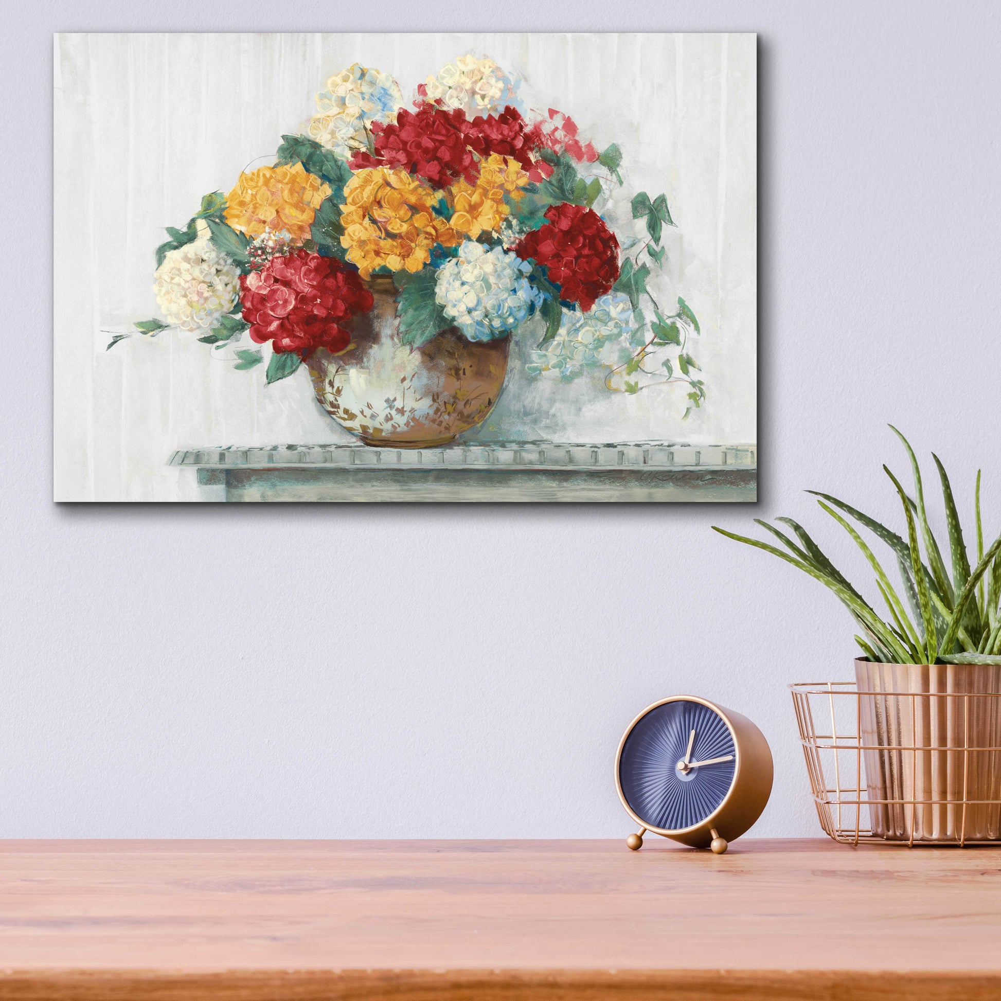 Epic Art 'Fall Hydrangea Cottage Crop' by Carol Rowan, Acrylic Glass Wall Art,16x12