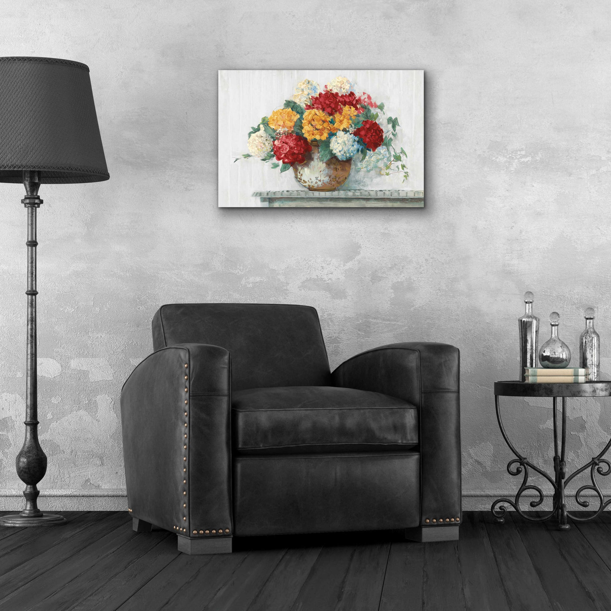 Epic Art 'Fall Hydrangea Cottage Crop' by Carol Rowan, Acrylic Glass Wall Art,24x16