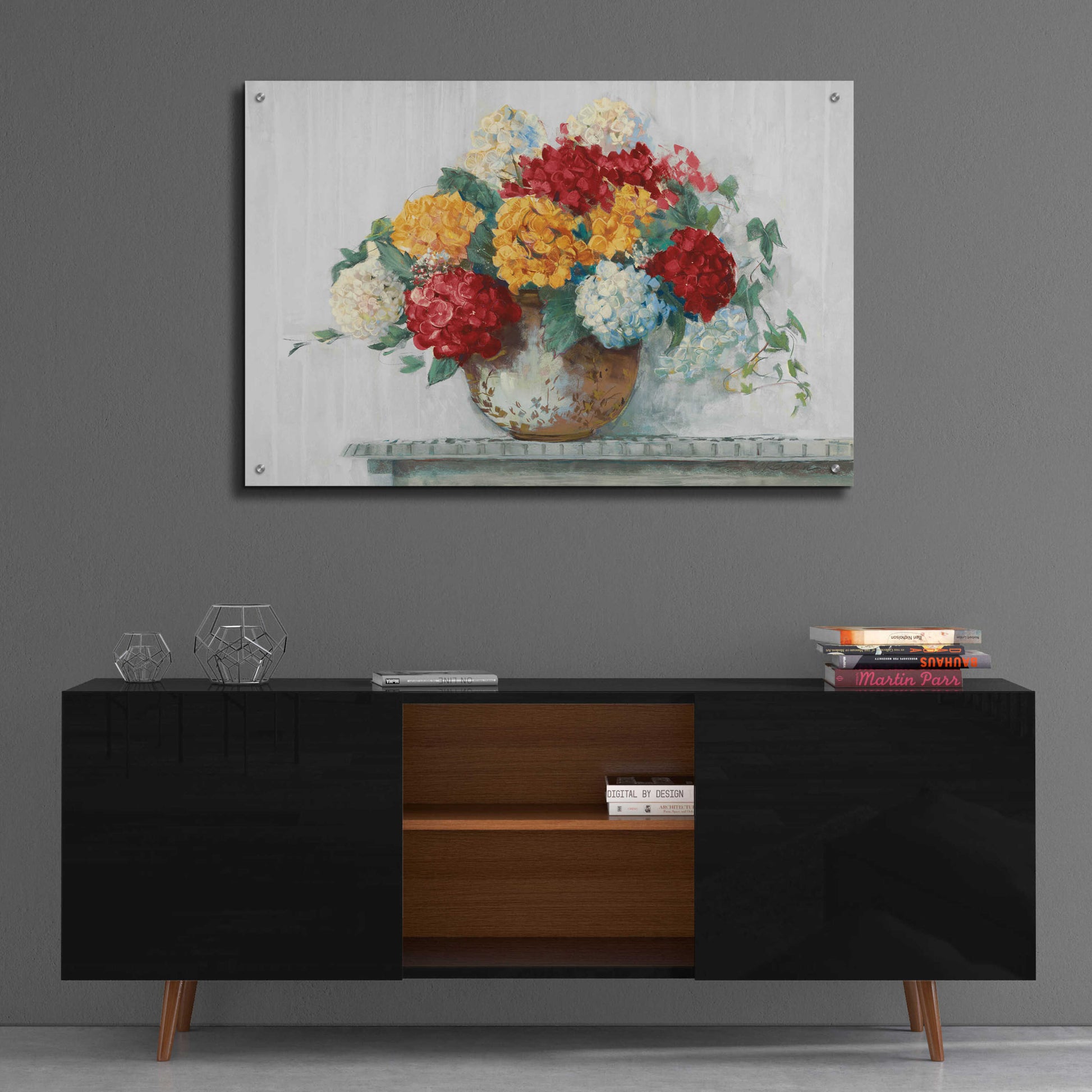 Epic Art 'Fall Hydrangea Cottage Crop' by Carol Rowan, Acrylic Glass Wall Art,36x24