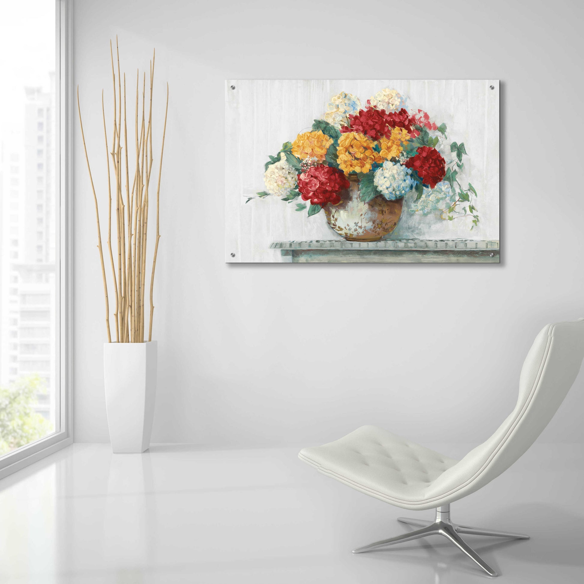 Epic Art 'Fall Hydrangea Cottage Crop' by Carol Rowan, Acrylic Glass Wall Art,36x24