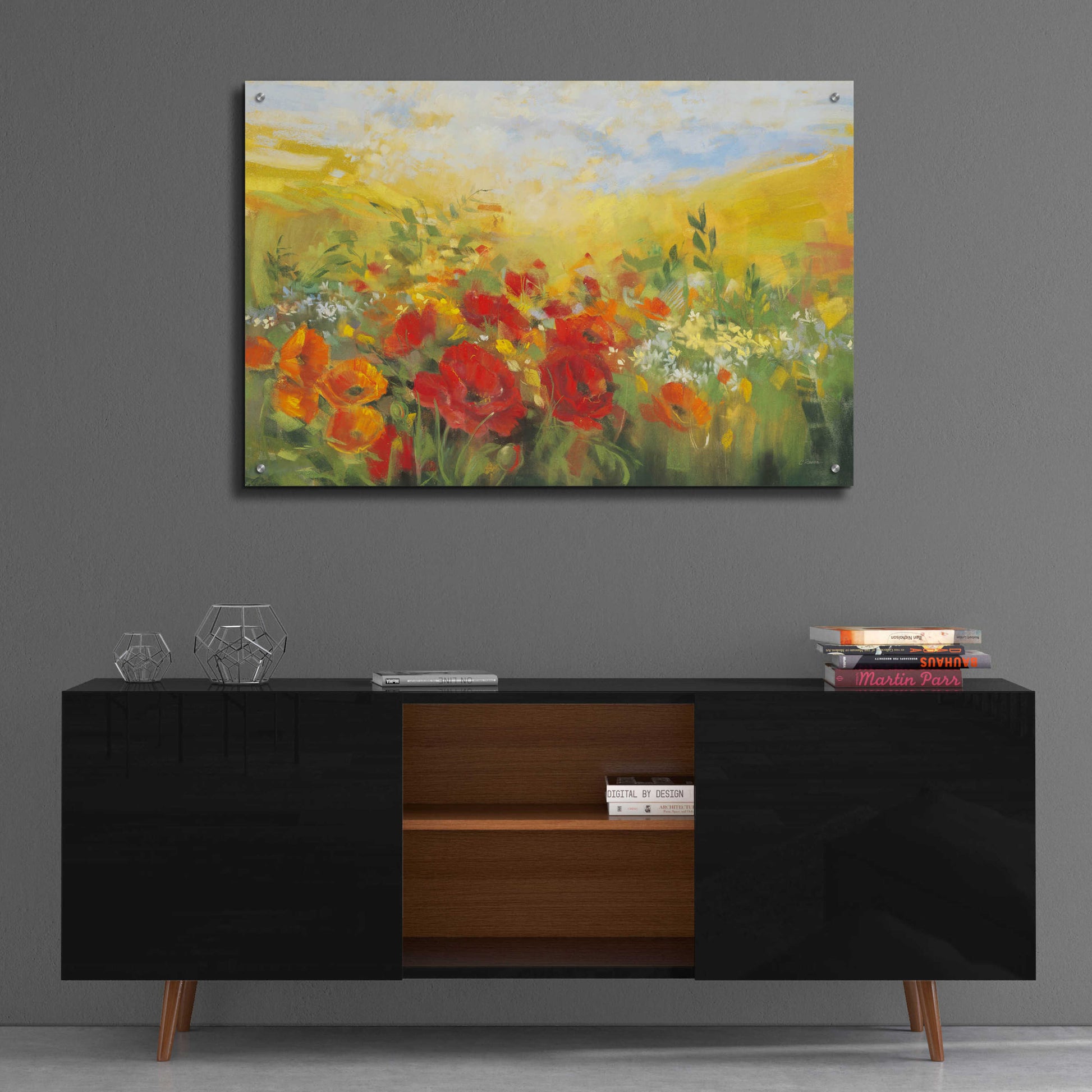 Epic Art 'Oriental Poppy Field Crop' by Carol Rowan, Acrylic Glass Wall Art,36x24