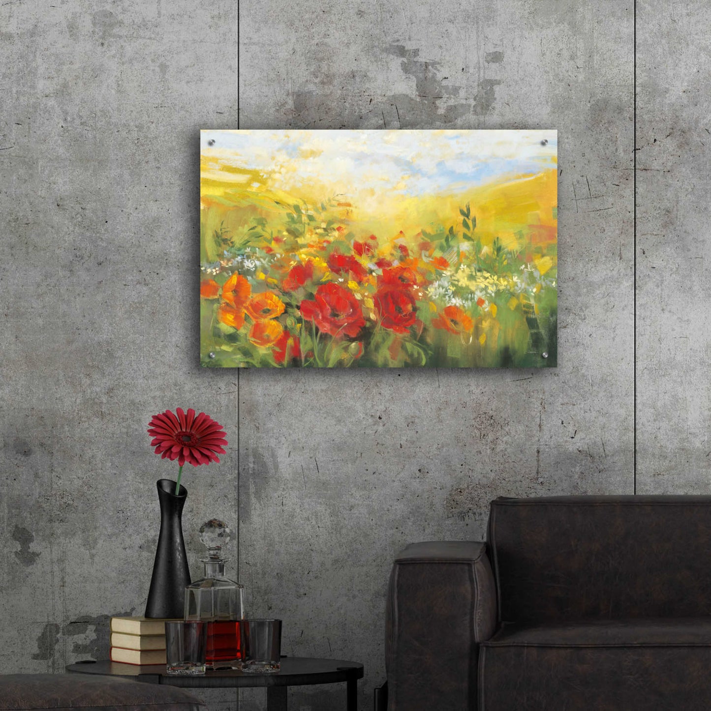 Epic Art 'Oriental Poppy Field Crop' by Carol Rowan, Acrylic Glass Wall Art,36x24