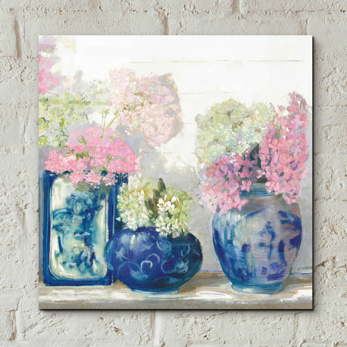 Ladys Mantle II Bright by Carol Rowan - 12x12 acrylic wall art in a room