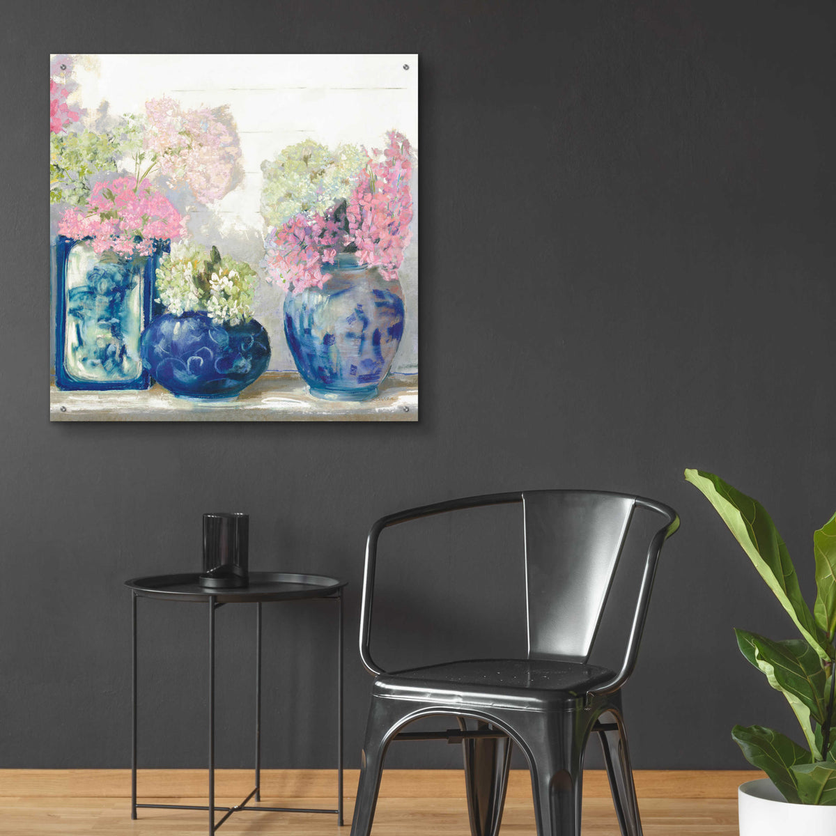 Ladys Mantle II Bright by Carol Rowan - 36x36 acrylic wall art in a room