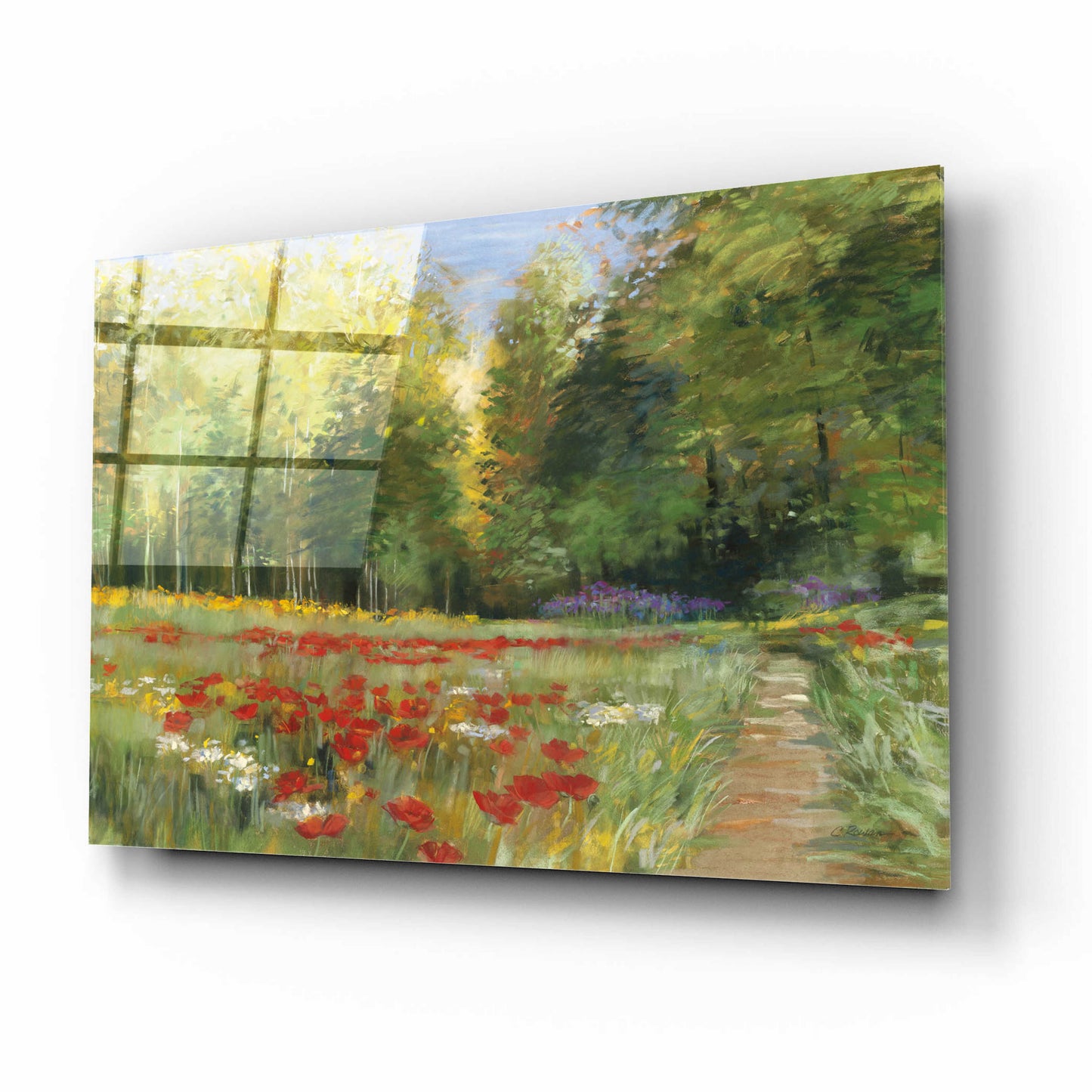 Epic Art 'Field Of Flowers Crop' by Carol Rowan, Acrylic Glass Wall Art,16x12