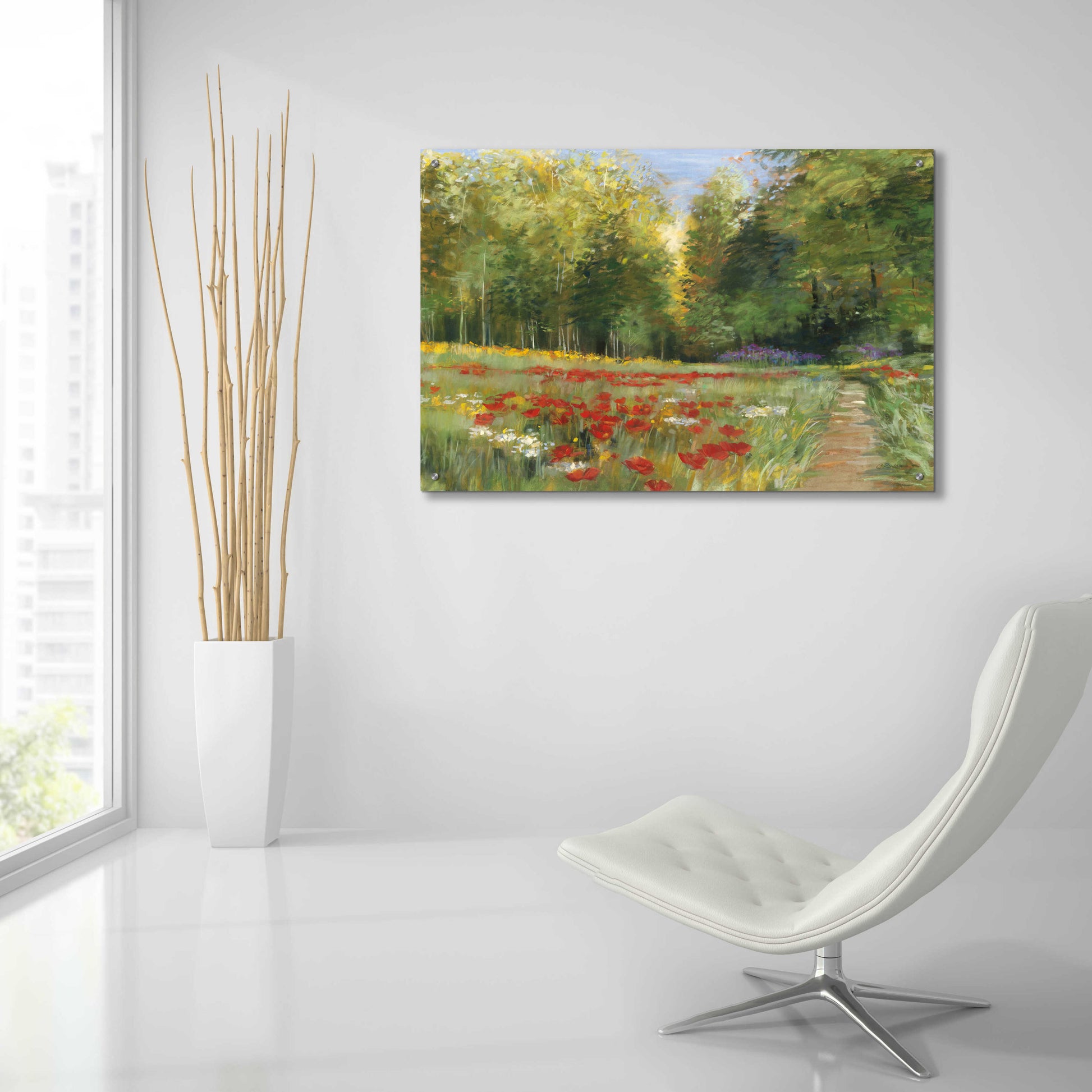 Epic Art 'Field Of Flowers Crop' by Carol Rowan, Acrylic Glass Wall Art,36x24