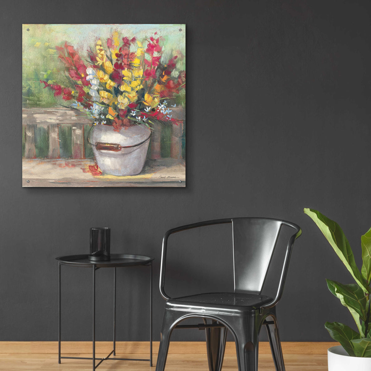Epic Art 'Snapdragon Bouquet' by Carol Rowan, Acrylic Glass Wall Art,36x36