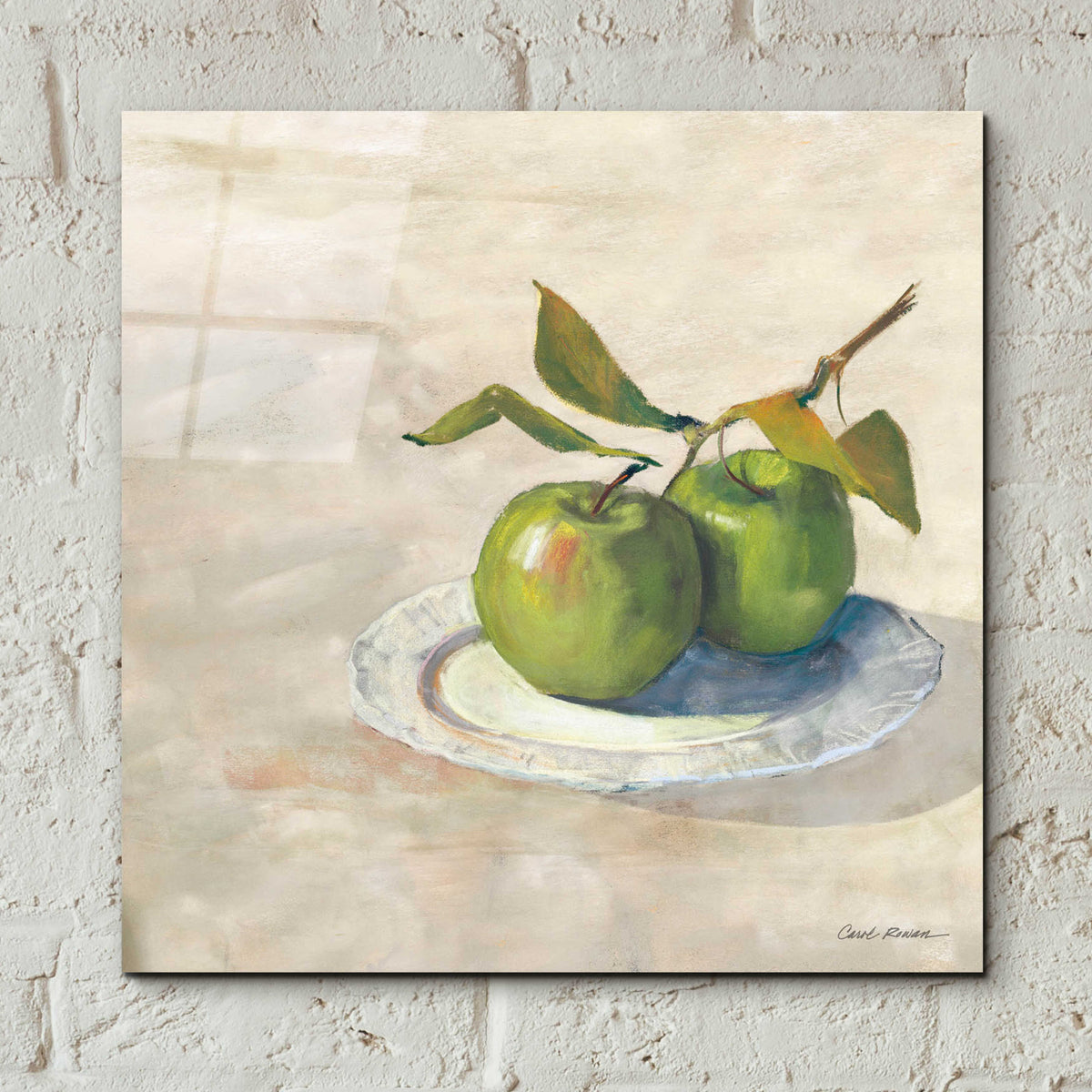 Green Apple I Neutral by Carol Rowan - 12x12 acrylic wall art in a room