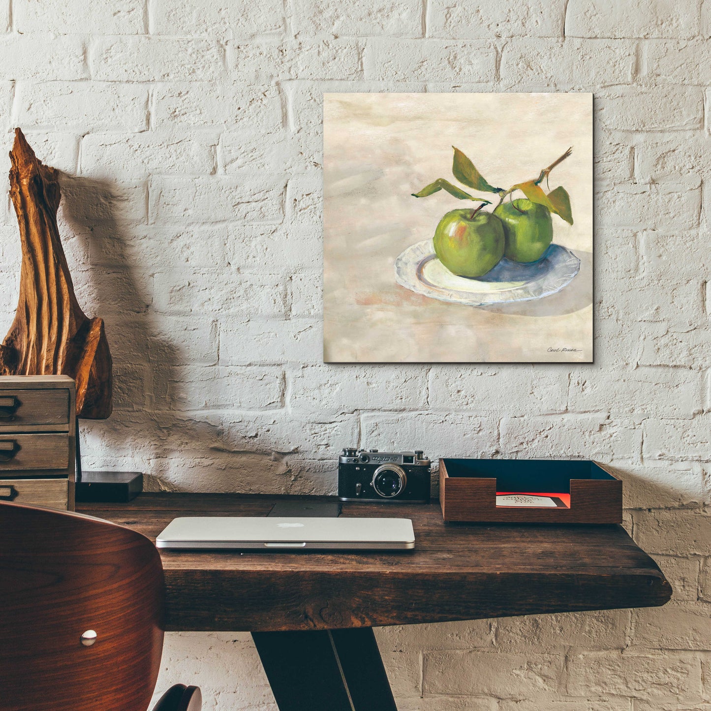 Epic Art 'Green Apple I Neutral' by Carol Rowan, Acrylic Glass Wall Art,12x12