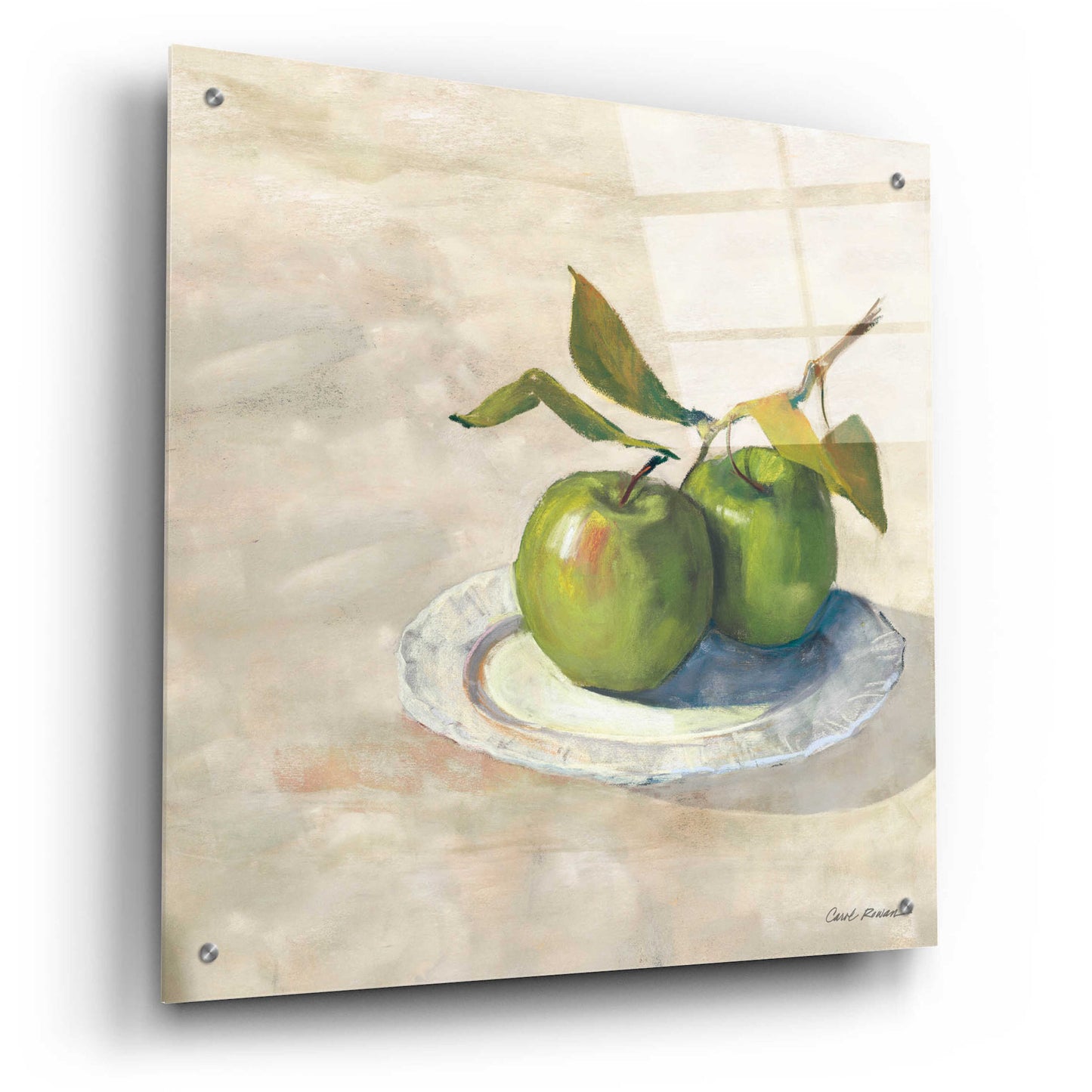 Epic Art 'Green Apple I Neutral' by Carol Rowan, Acrylic Glass Wall Art,24x24