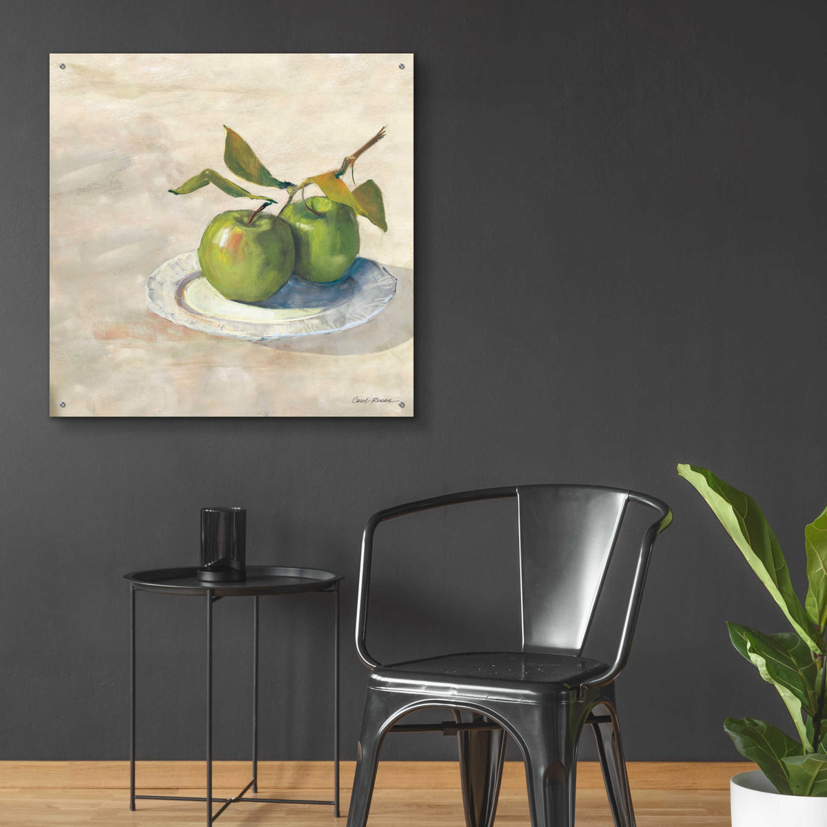 Green Apple I Neutral by Carol Rowan - 36x36 acrylic wall art in a room