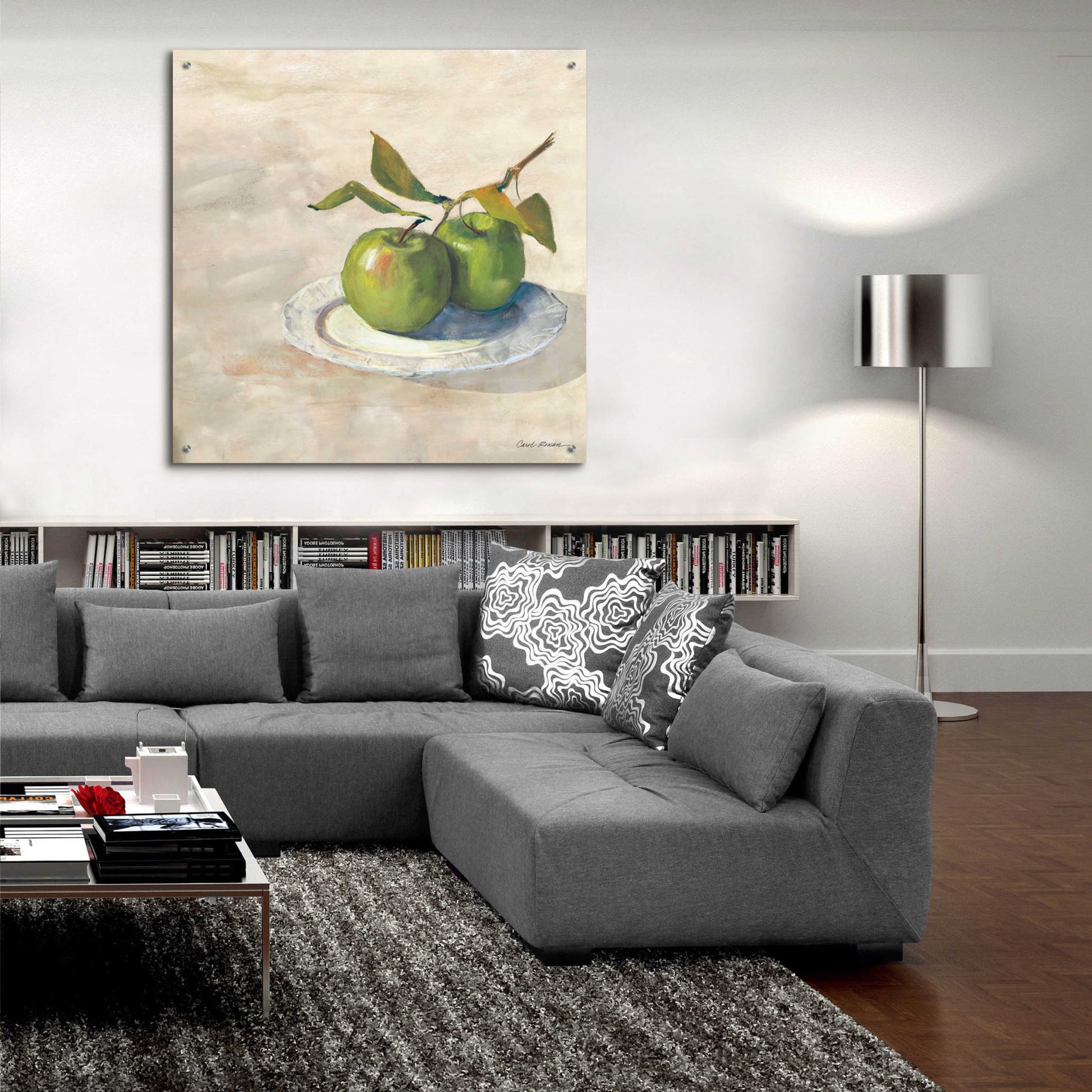 Epic Art 'Green Apple I Neutral' by Carol Rowan, Acrylic Glass Wall Art,36x36