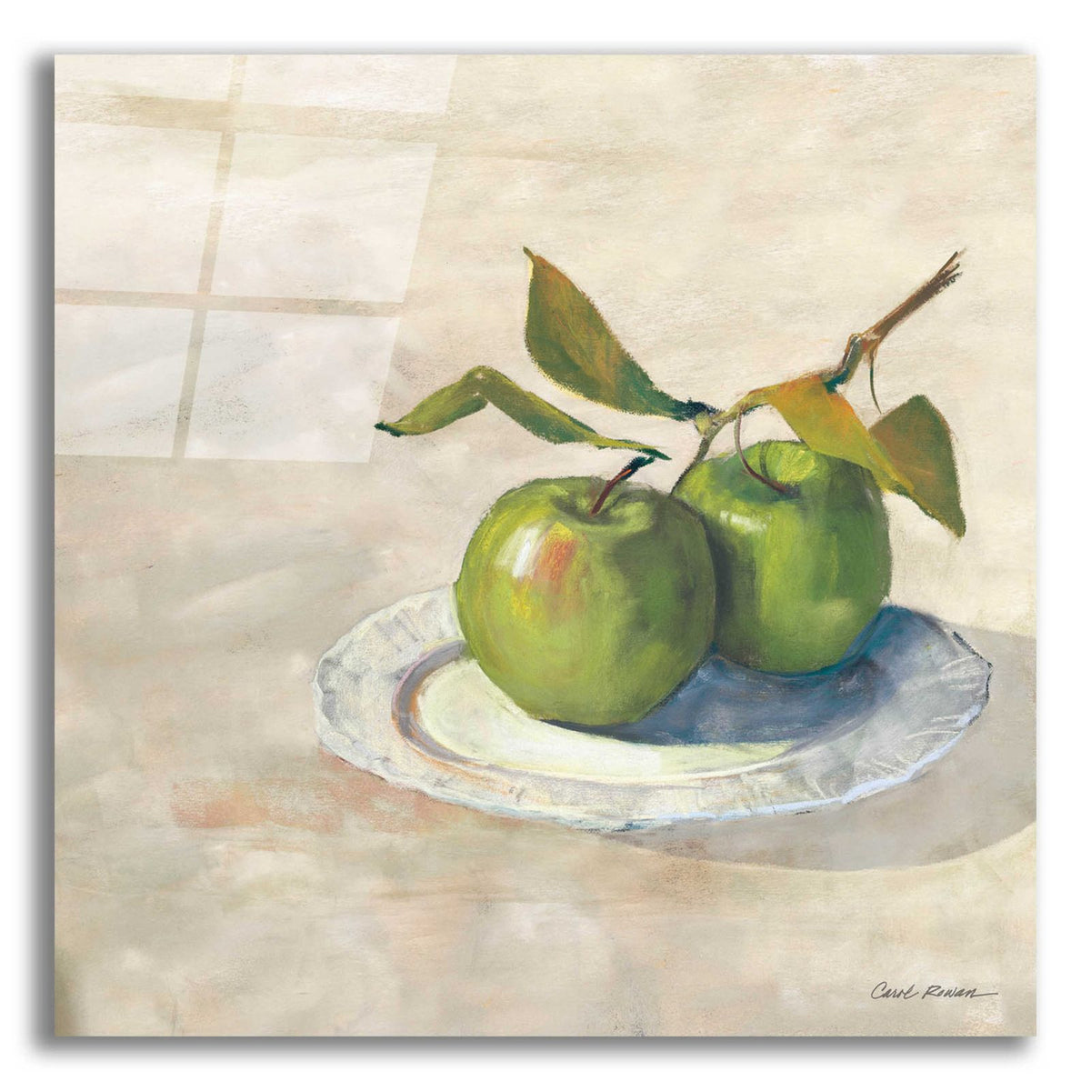 Green Apple I Neutral by Carol Rowan acrylic glass wall art