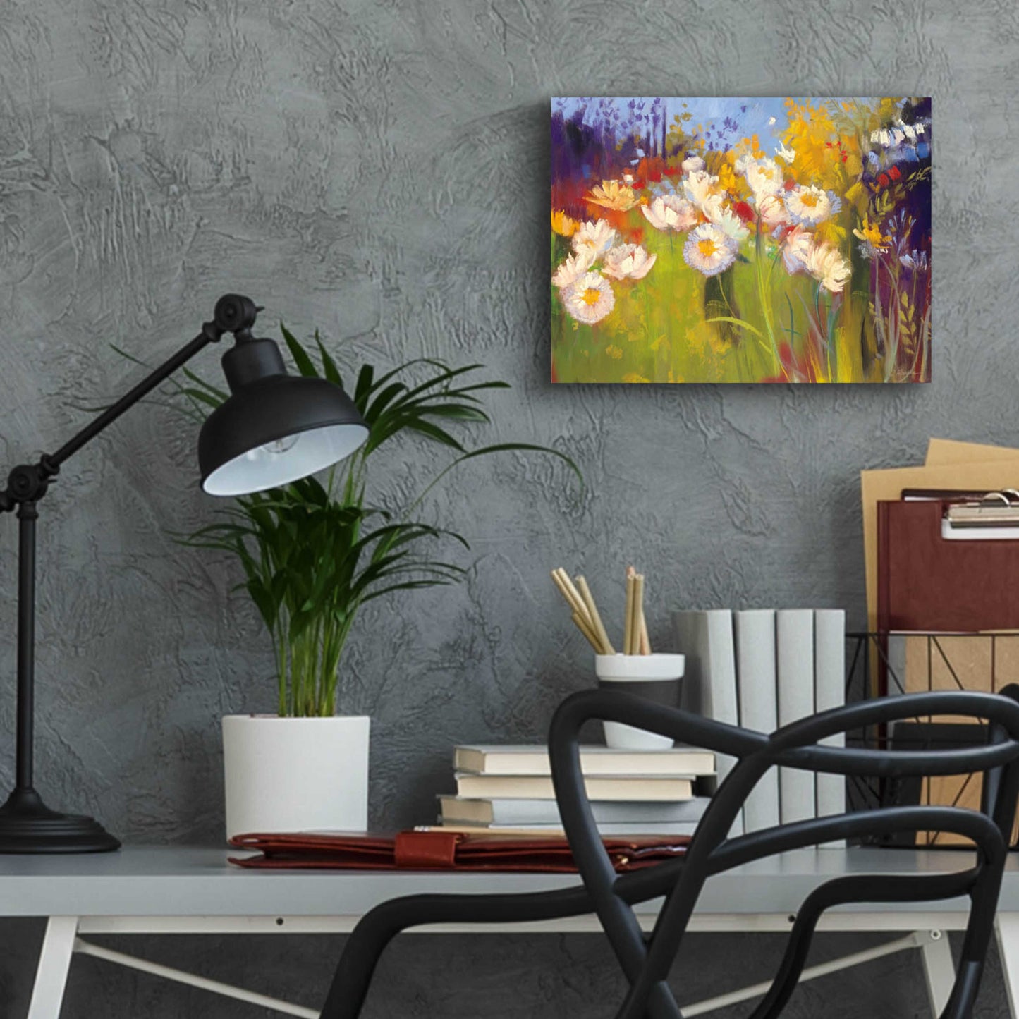 Epic Art 'Contemporary Meadow' by Carol Rowan, Acrylic Glass Wall Art,16x12