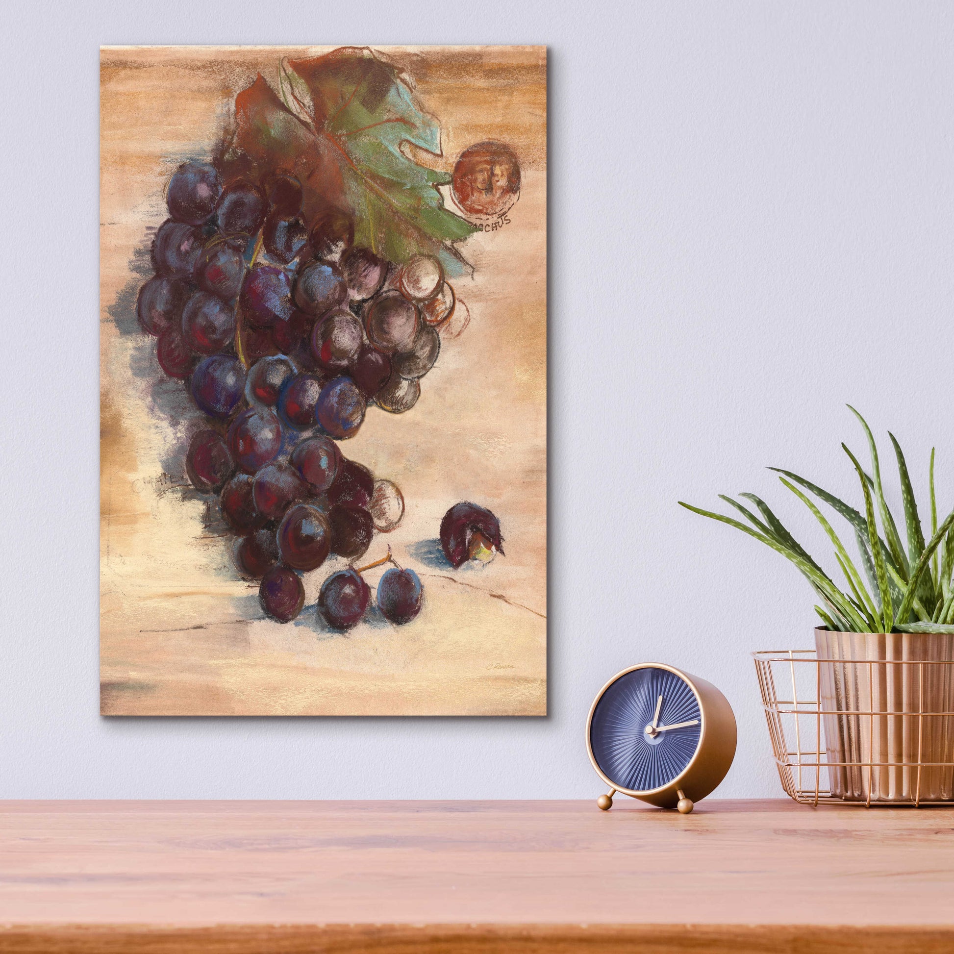 Epic Art 'Grape Harvest III No Label' by Carol Rowan, Acrylic Glass Wall Art,12x16