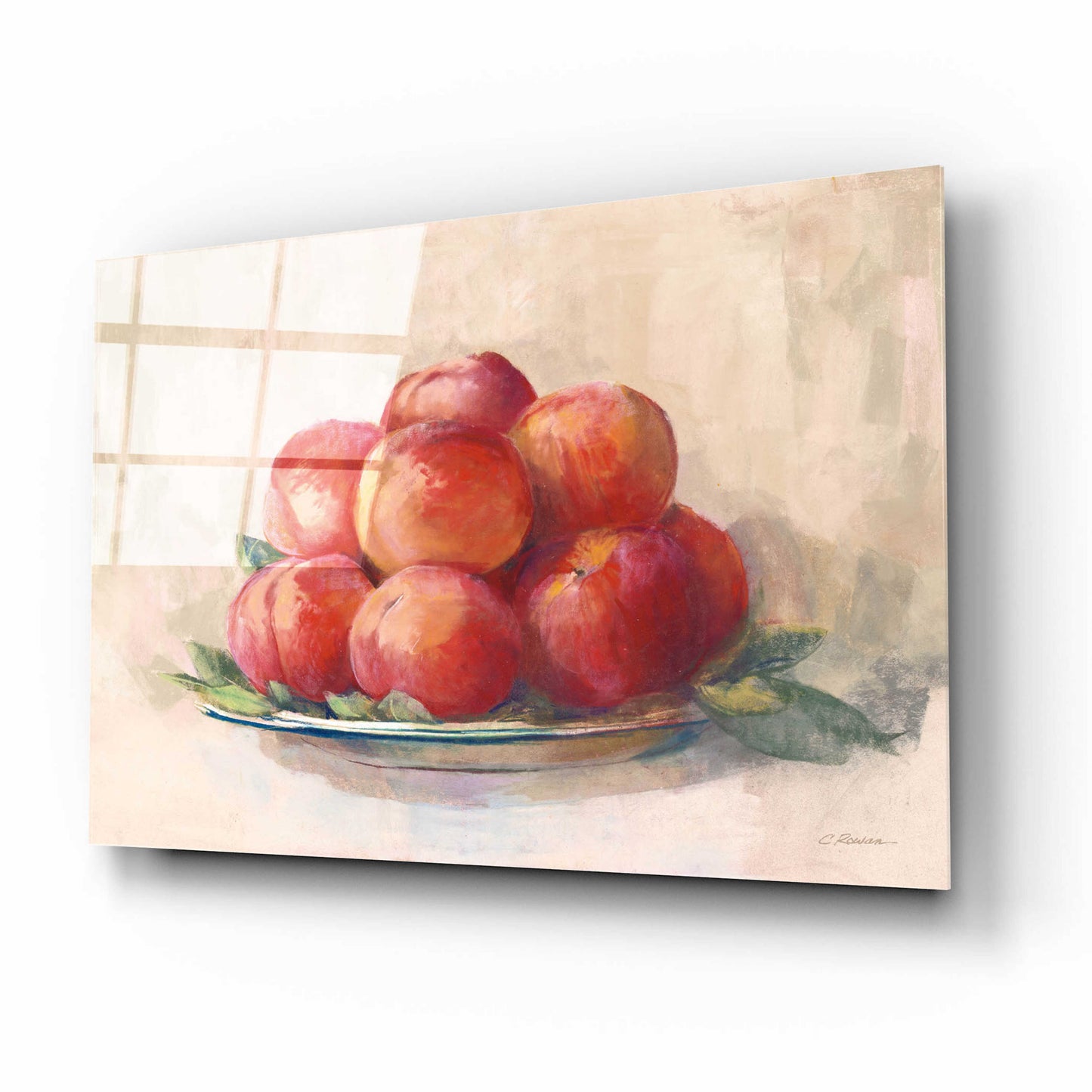 Epic Art 'Ripe Peaches' by Carol Rowan, Acrylic Glass Wall Art,16x12