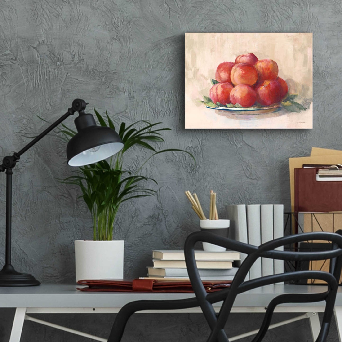 Epic Art 'Ripe Peaches' by Carol Rowan, Acrylic Glass Wall Art,16x12