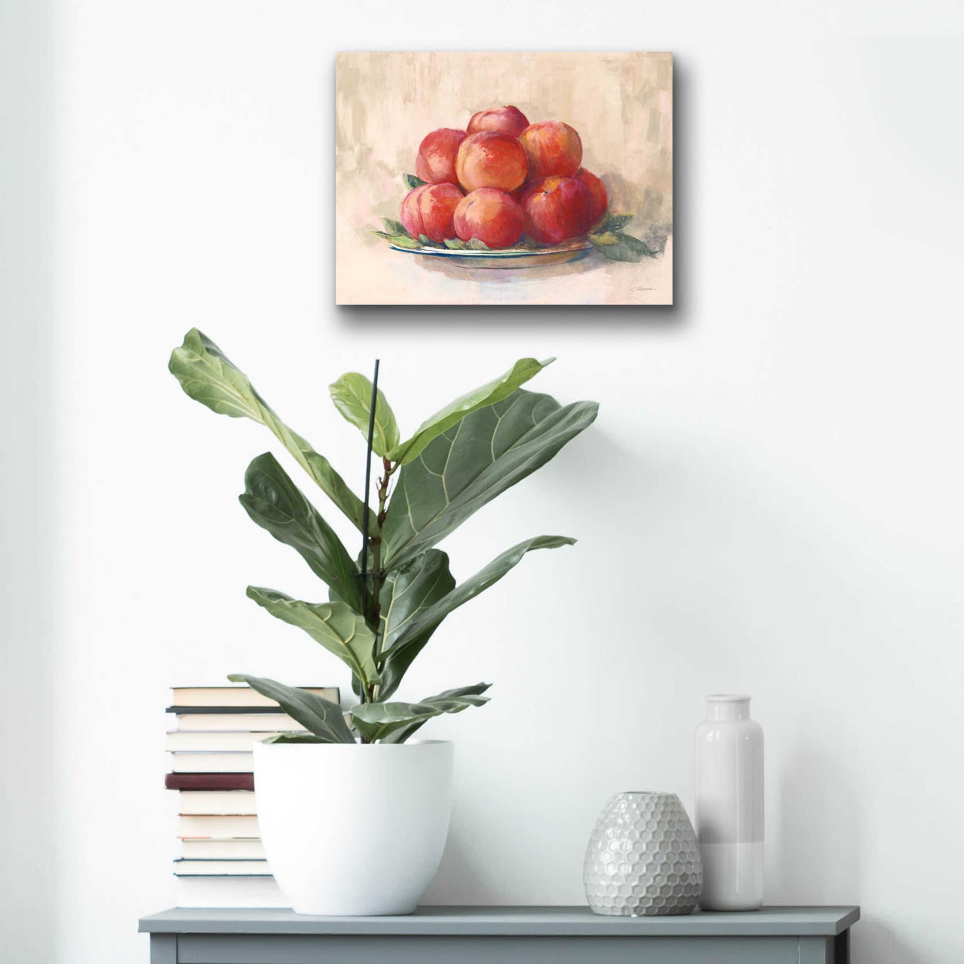 Epic Art 'Ripe Peaches' by Carol Rowan, Acrylic Glass Wall Art,16x12