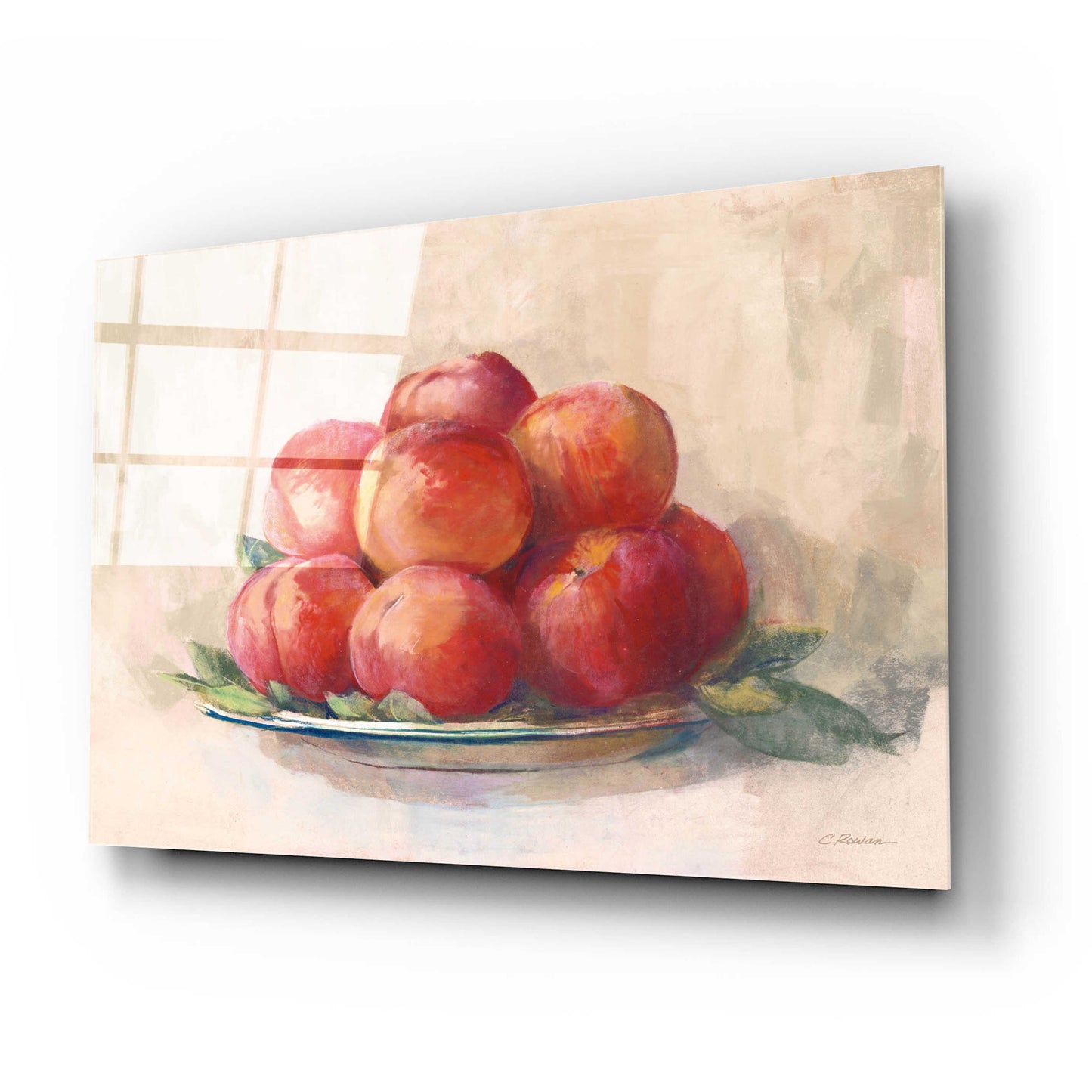 Epic Art 'Ripe Peaches' by Carol Rowan, Acrylic Glass Wall Art,24x16