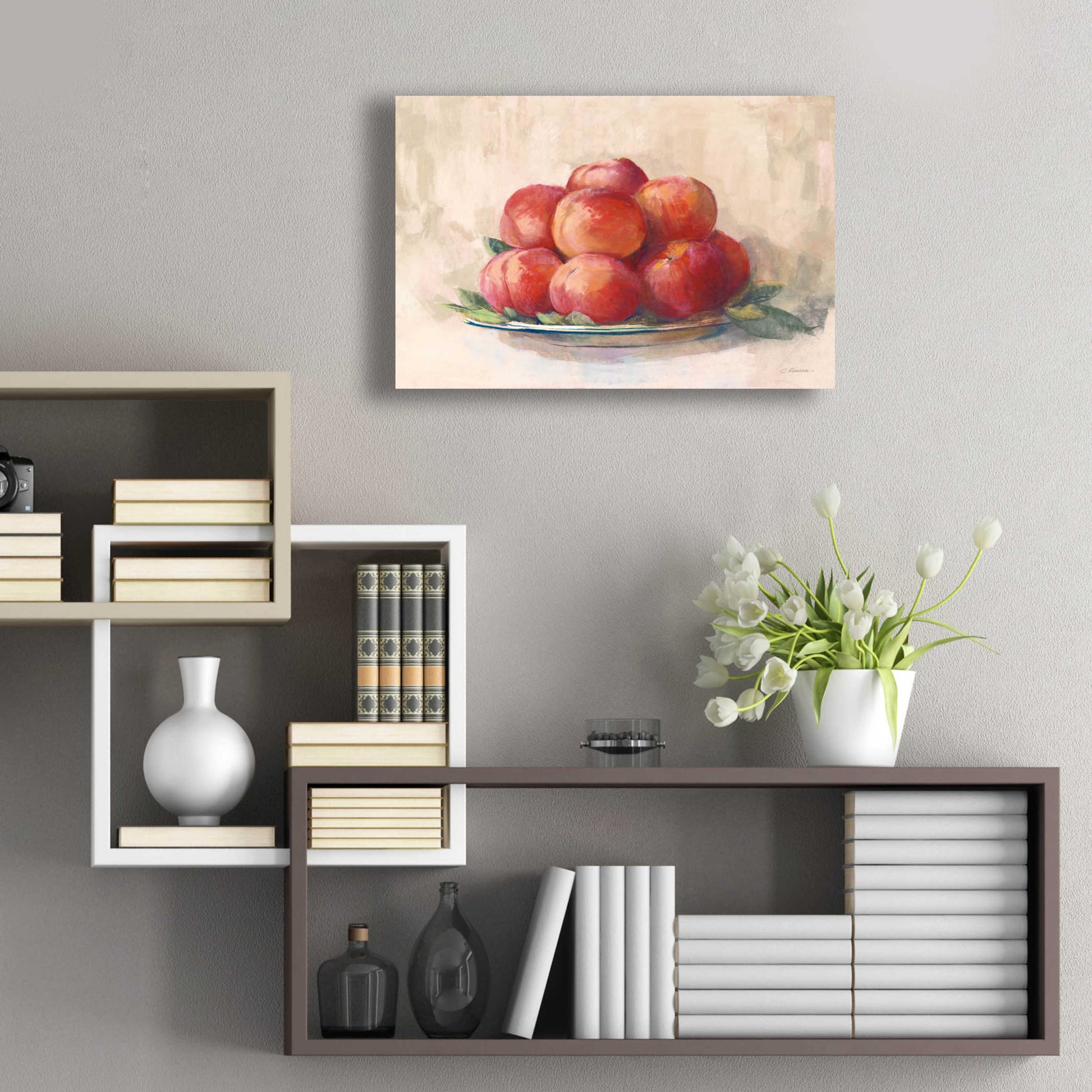 Epic Art 'Ripe Peaches' by Carol Rowan, Acrylic Glass Wall Art,24x16