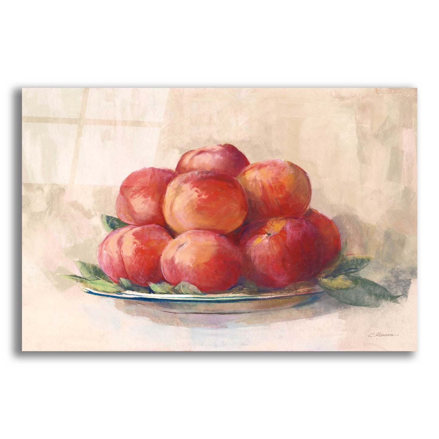 Epic Art 'Ripe Peaches' by Carol Rowan, Acrylic Glass Wall Art,24x16