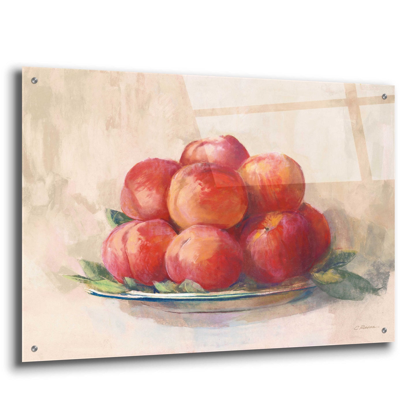 Epic Art 'Ripe Peaches' by Carol Rowan, Acrylic Glass Wall Art,36x24