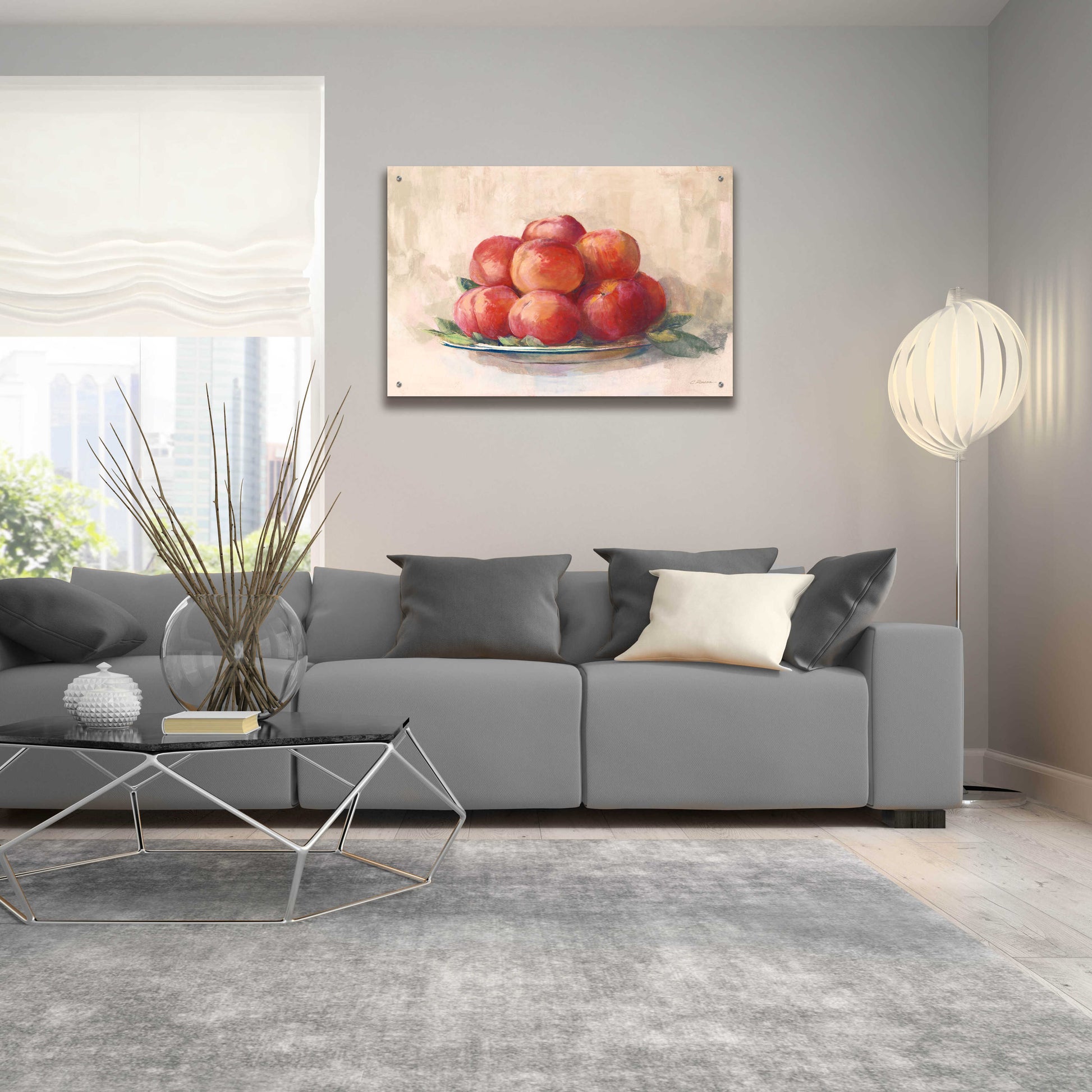 Epic Art 'Ripe Peaches' by Carol Rowan, Acrylic Glass Wall Art,36x24