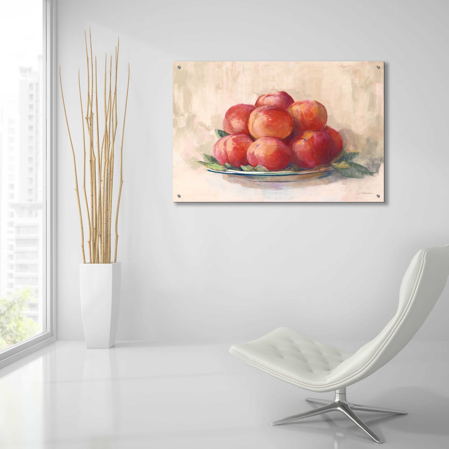 Epic Art 'Ripe Peaches' by Carol Rowan, Acrylic Glass Wall Art,36x24