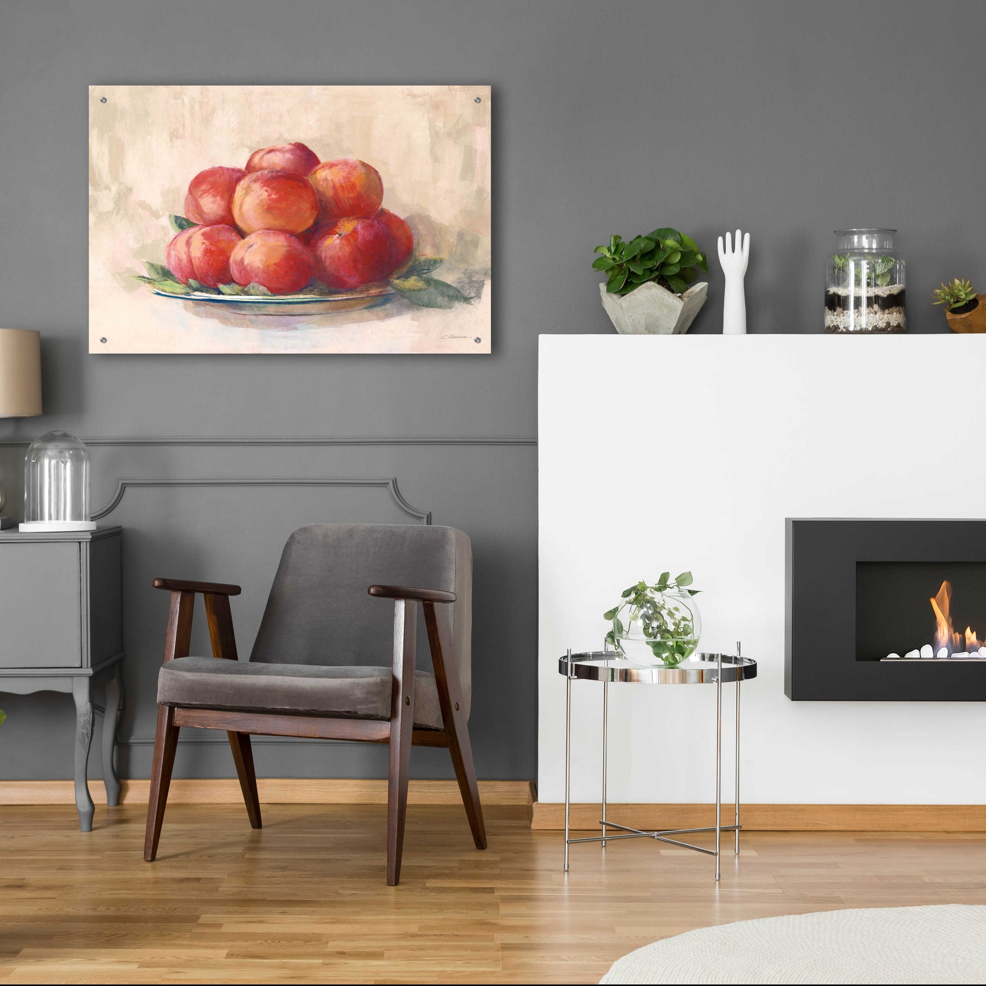 Epic Art 'Ripe Peaches' by Carol Rowan, Acrylic Glass Wall Art,36x24