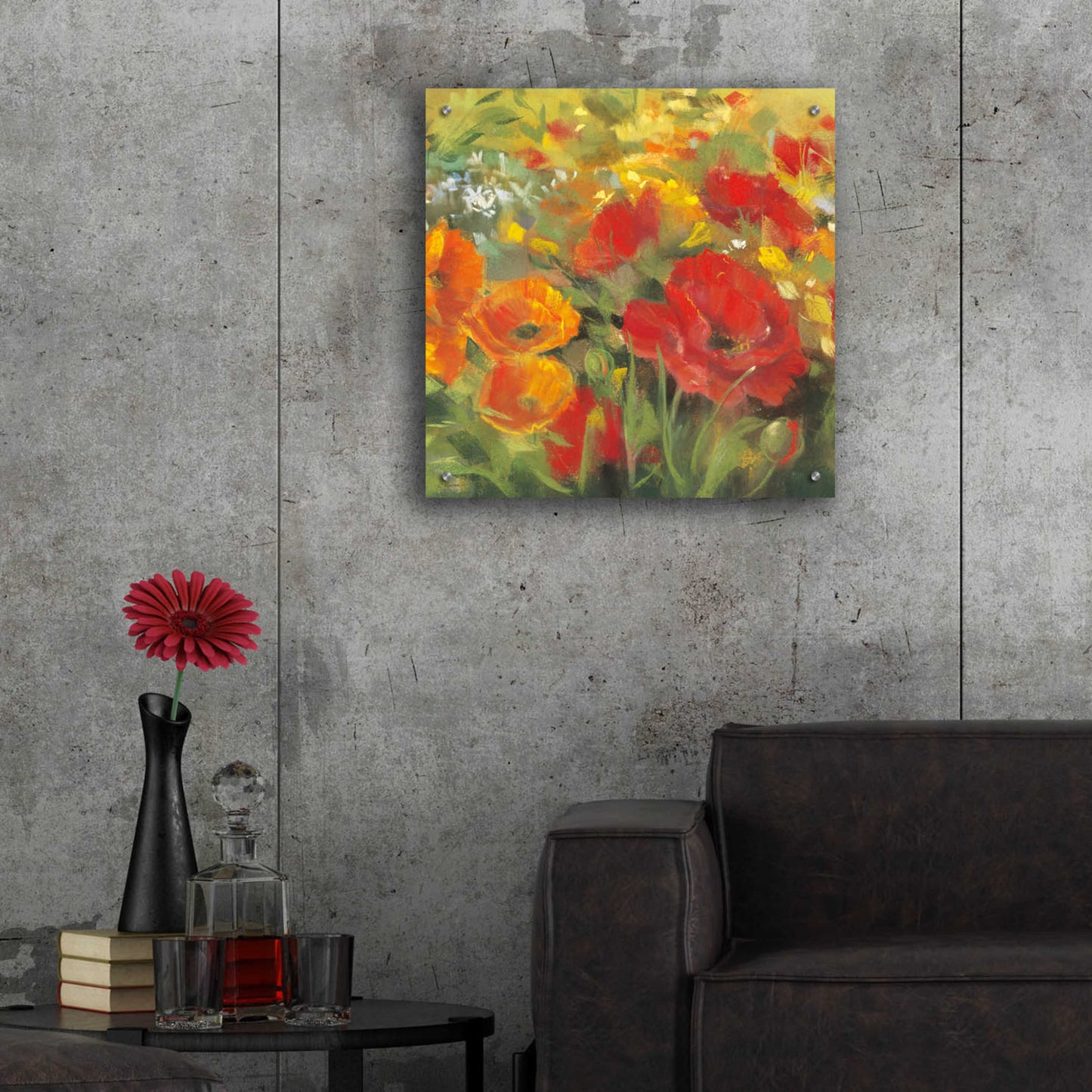 Epic Art 'Oriental Poppy Field I' by Carol Rowan, Acrylic Glass Wall Art,24x24