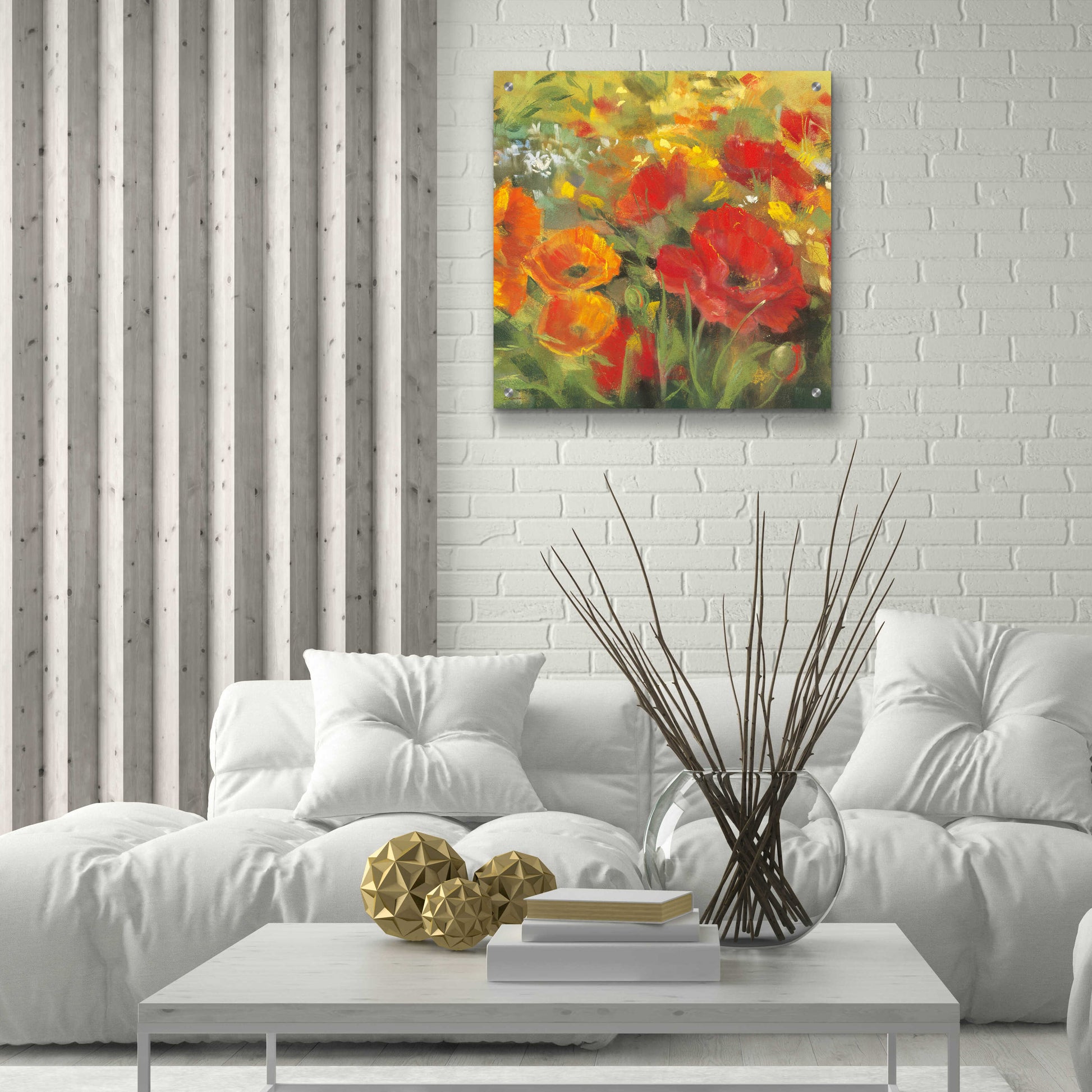 Epic Art 'Oriental Poppy Field I' by Carol Rowan, Acrylic Glass Wall Art,24x24