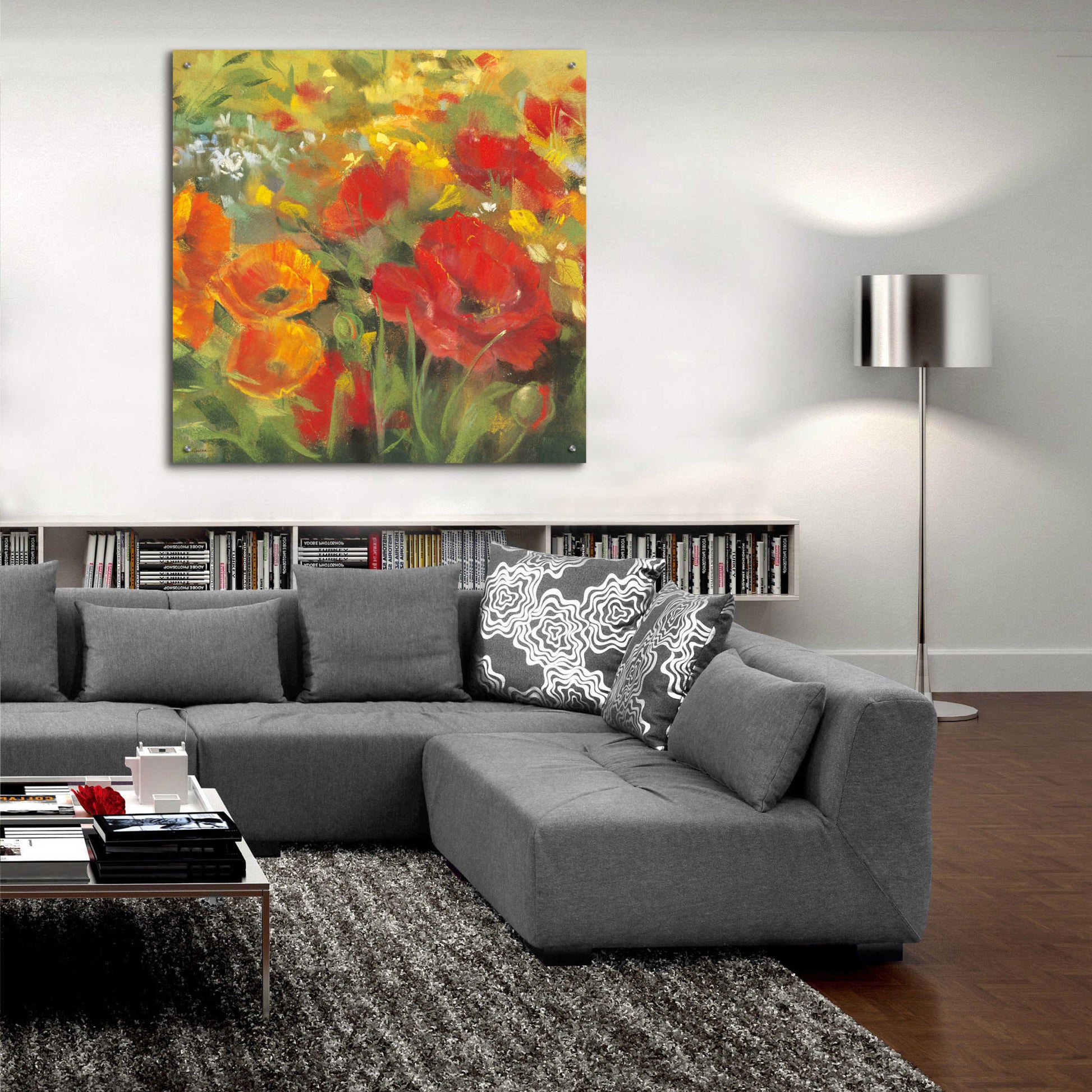 Epic Art 'Oriental Poppy Field I' by Carol Rowan, Acrylic Glass Wall Art,36x36