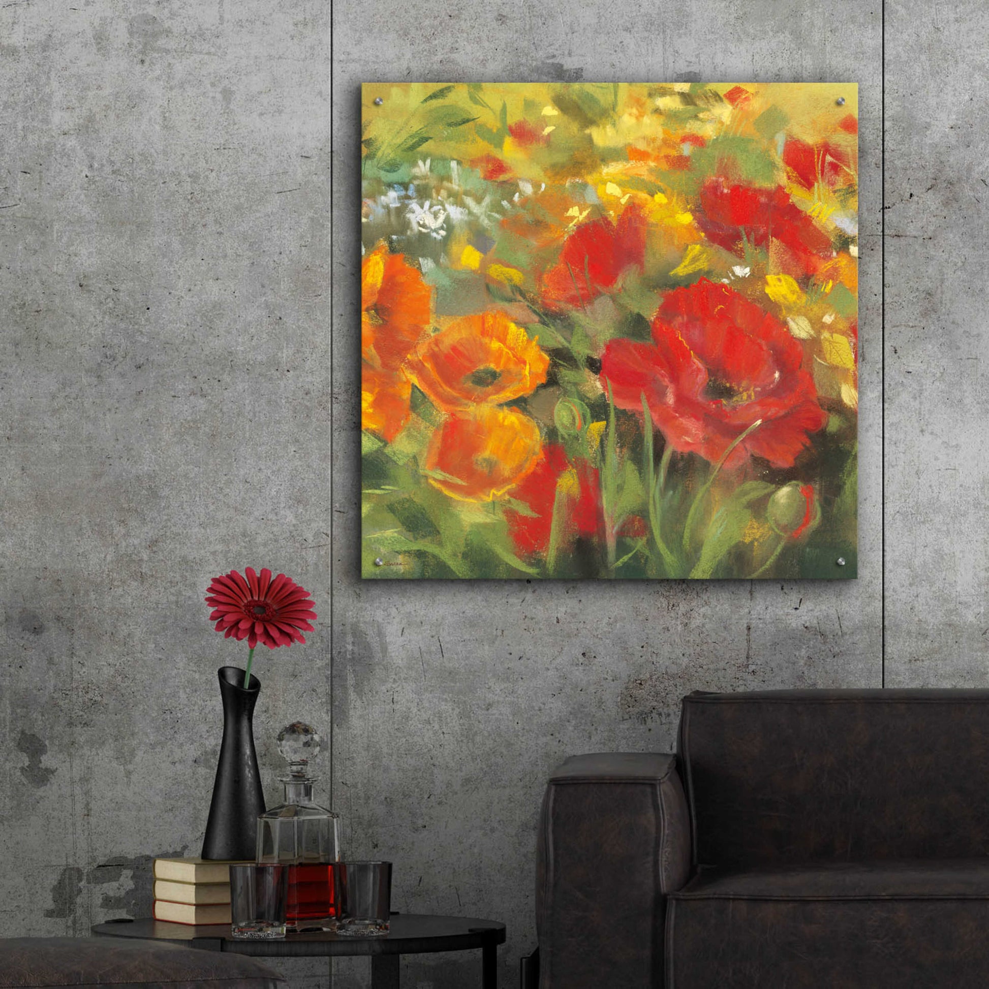 Epic Art 'Oriental Poppy Field I' by Carol Rowan, Acrylic Glass Wall Art,36x36